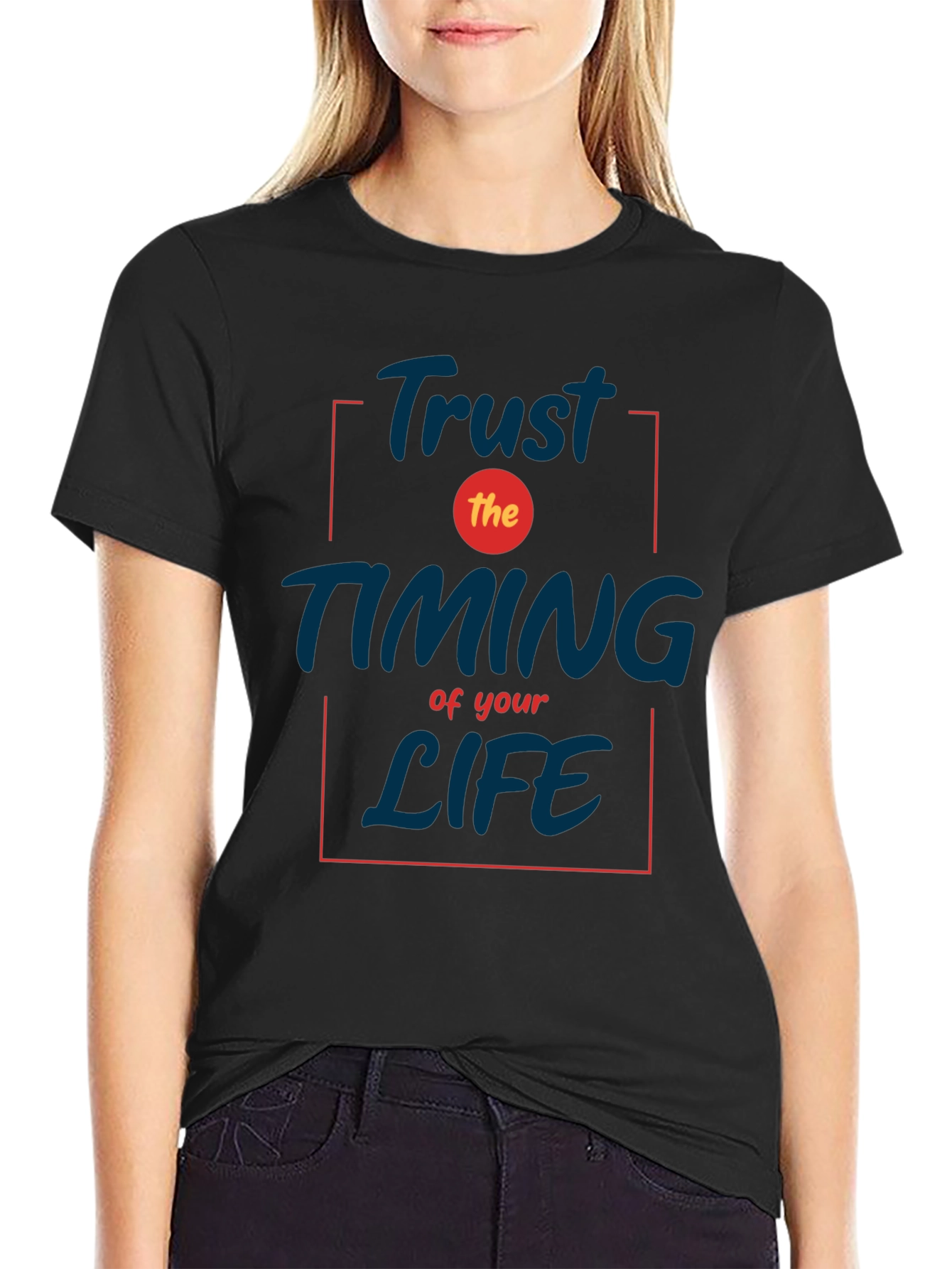 Trust the Timing T-Shirt - Inspirational Black Tee