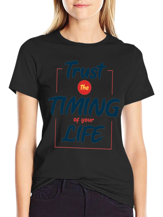 Trust the Timing T-Shirt - Inspirational Black Tee