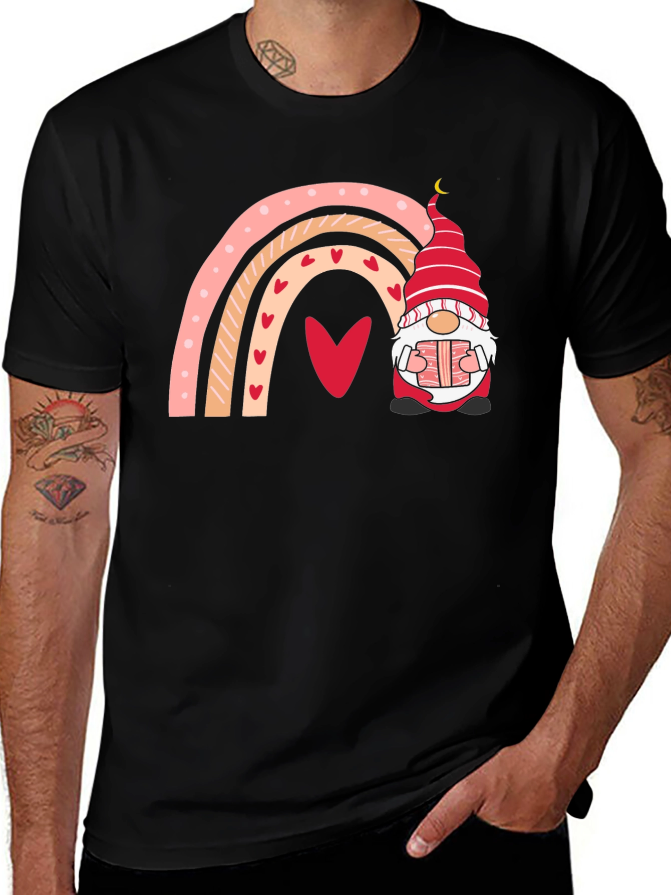 Valentines Day Gnome Rainbow T-Shirt