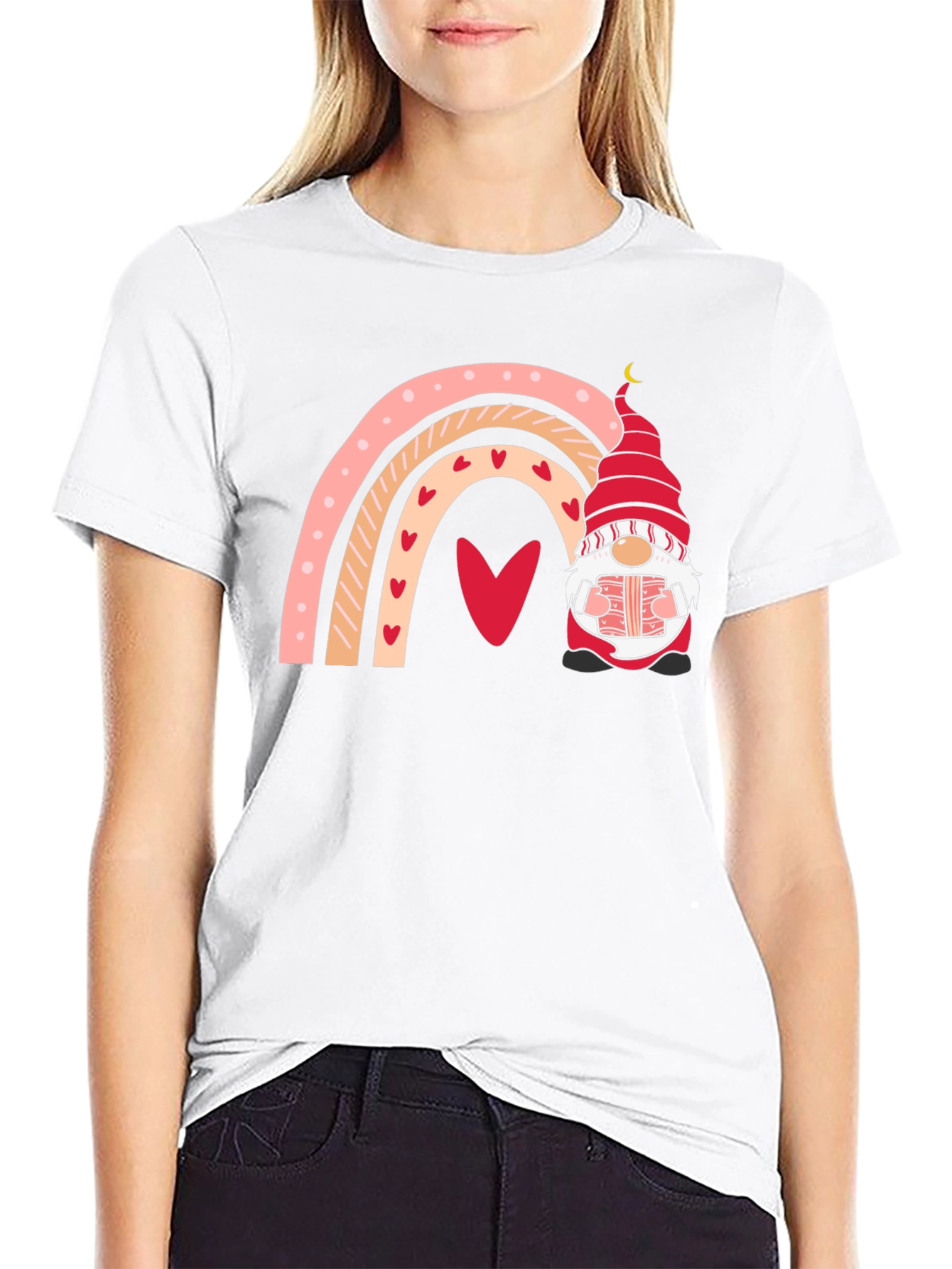 Valentines Day Gnome Rainbow T-Shirt
