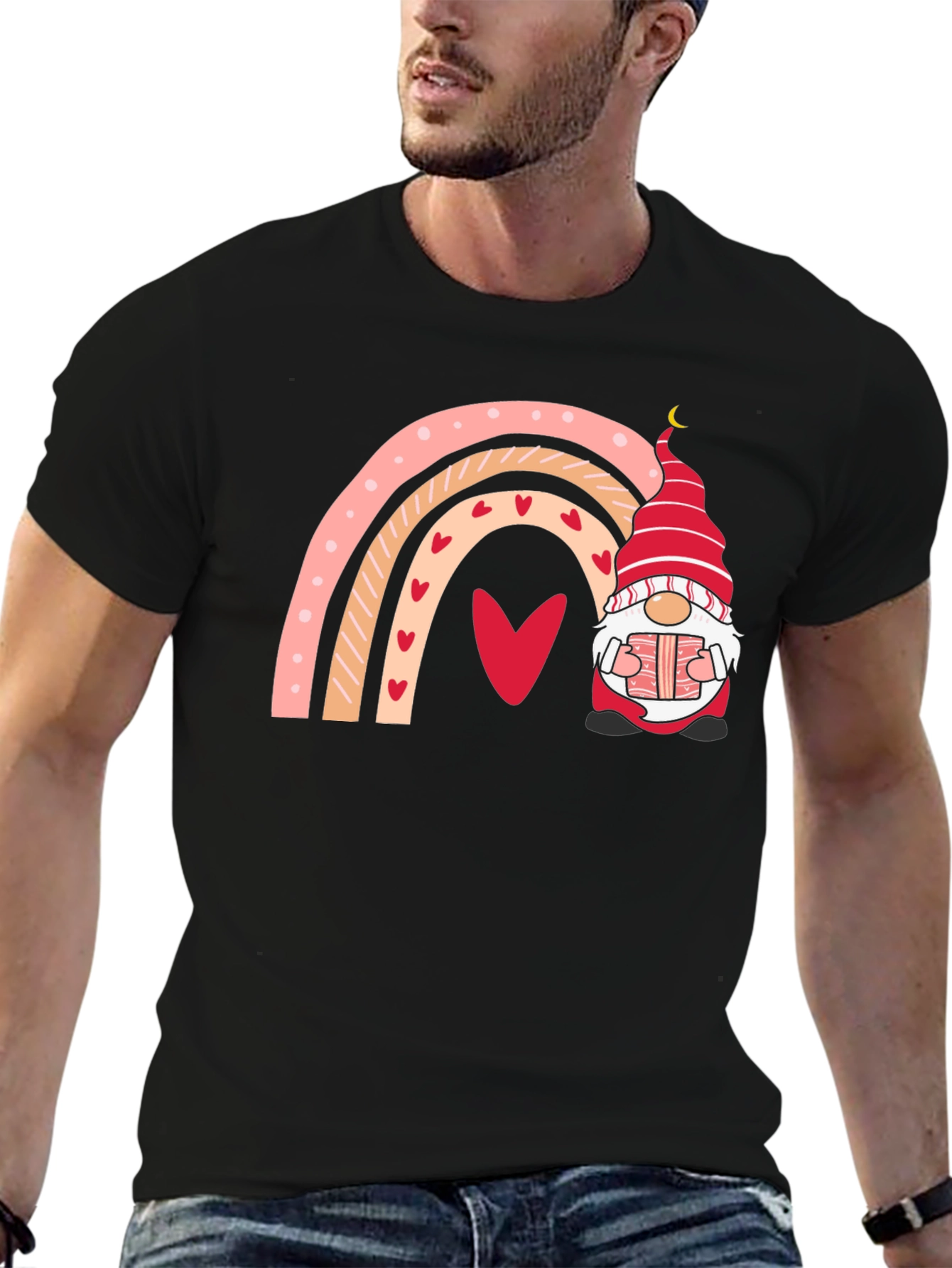 Valentines Day Gnome Rainbow T-Shirt