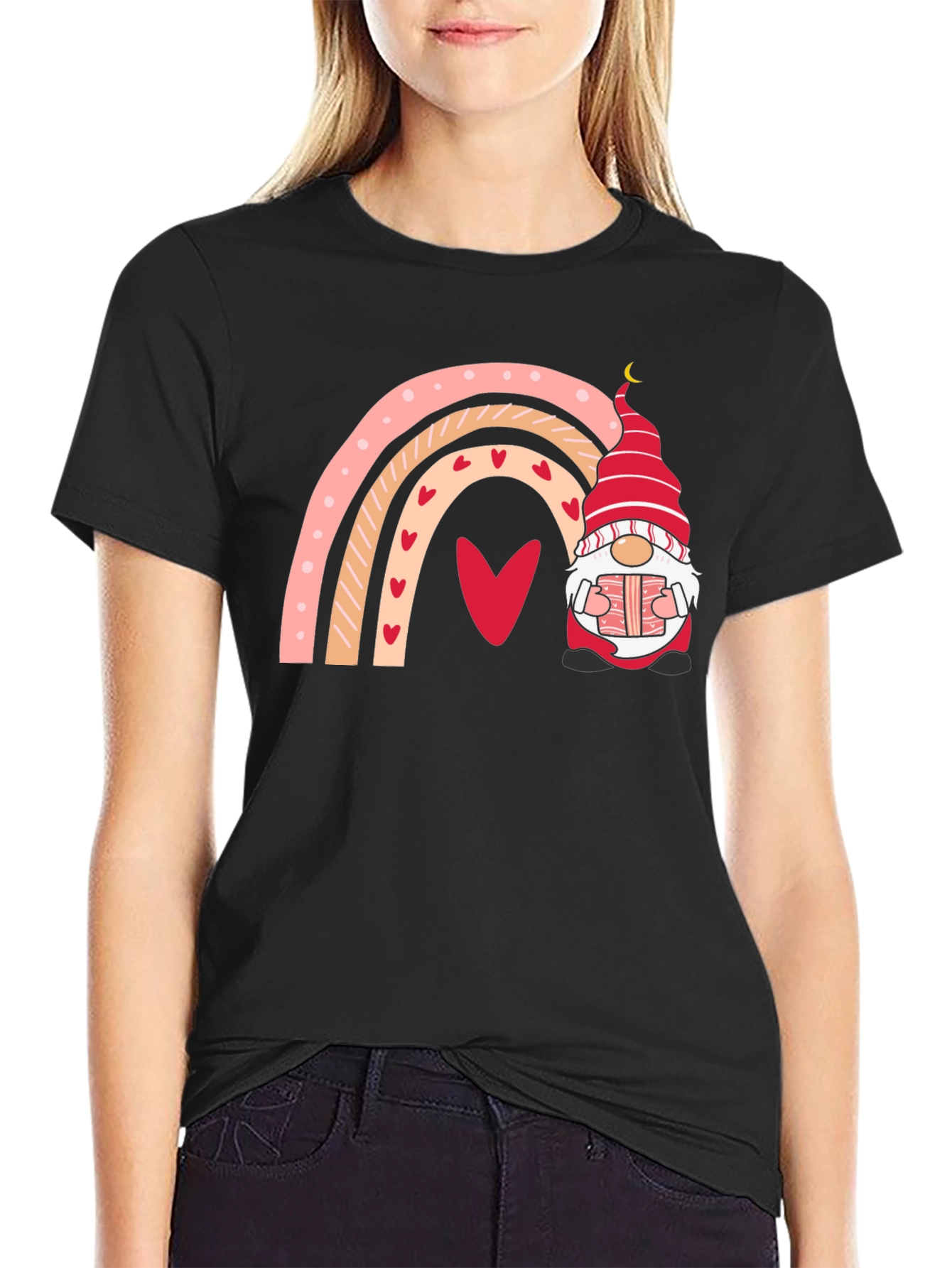 Valentines Day Gnome Rainbow T-Shirt