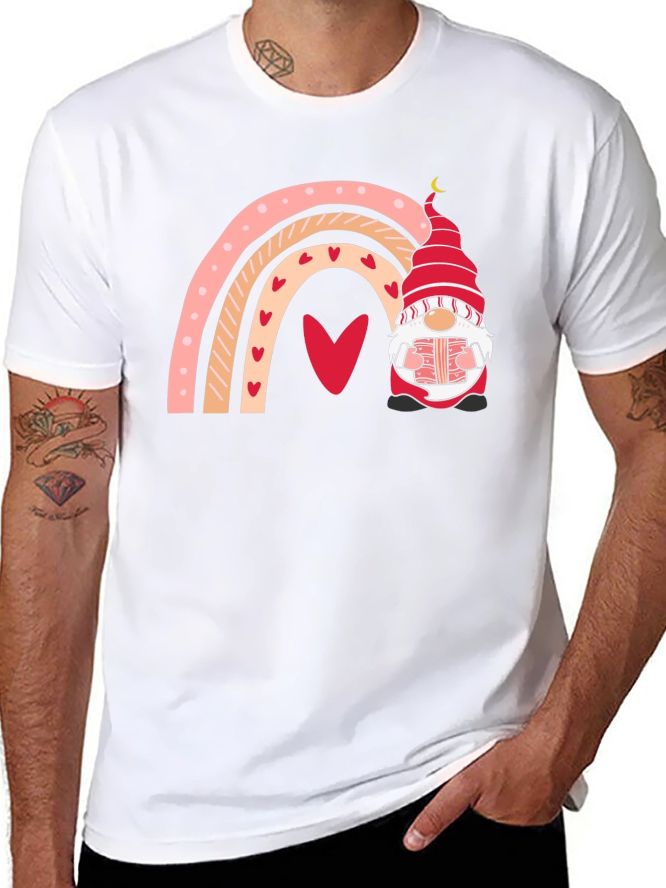 Valentines Day Gnome Rainbow T-Shirt