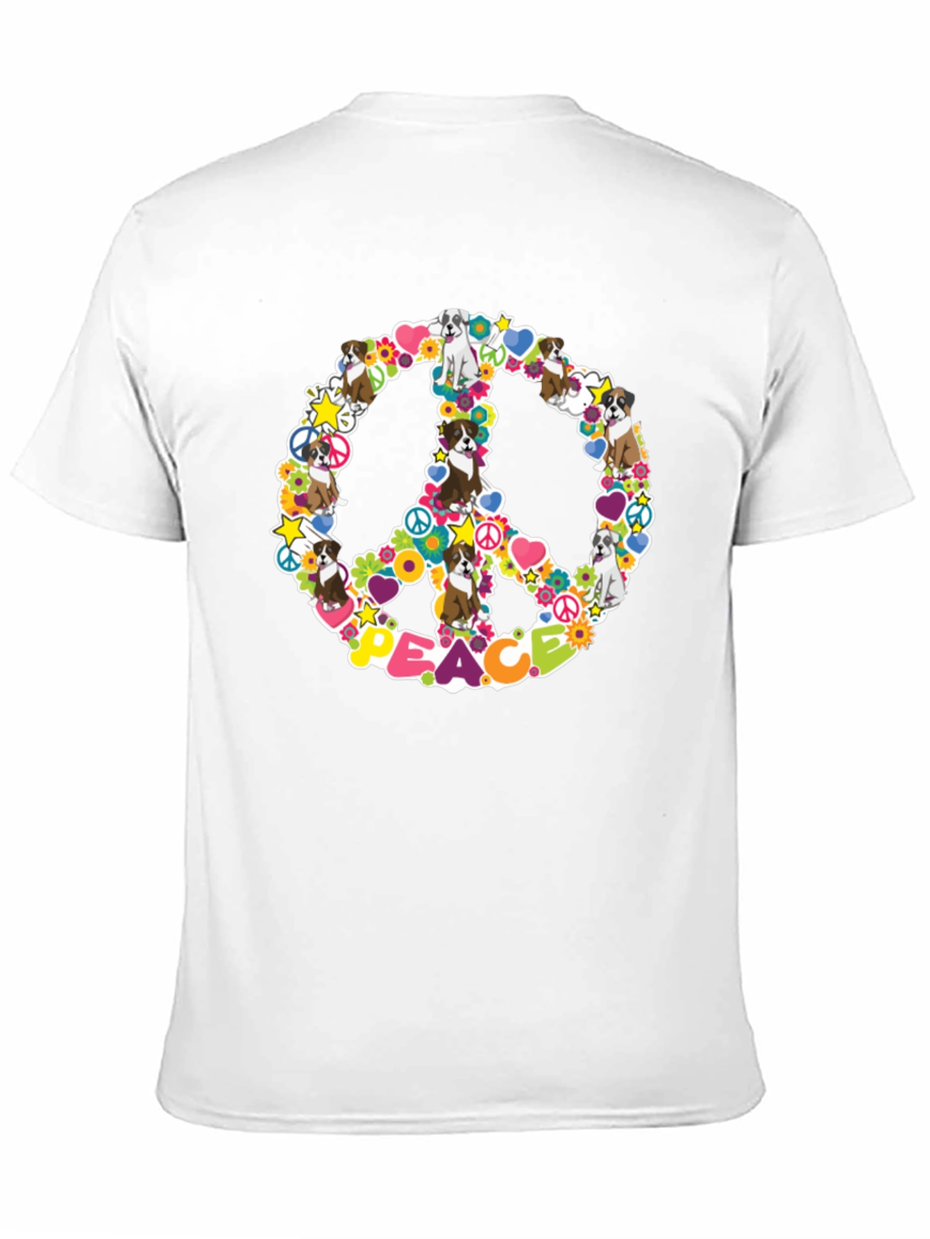 Peace Sign Boxer Dog T-Shirt