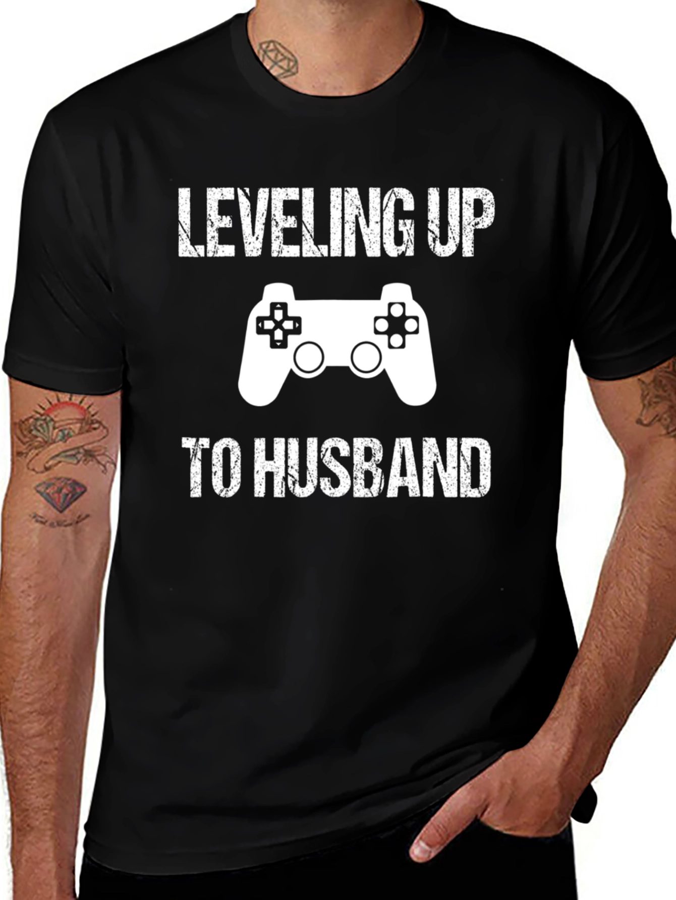 Leveling Up to Husband T-Shirt - Gamer Groom Tee