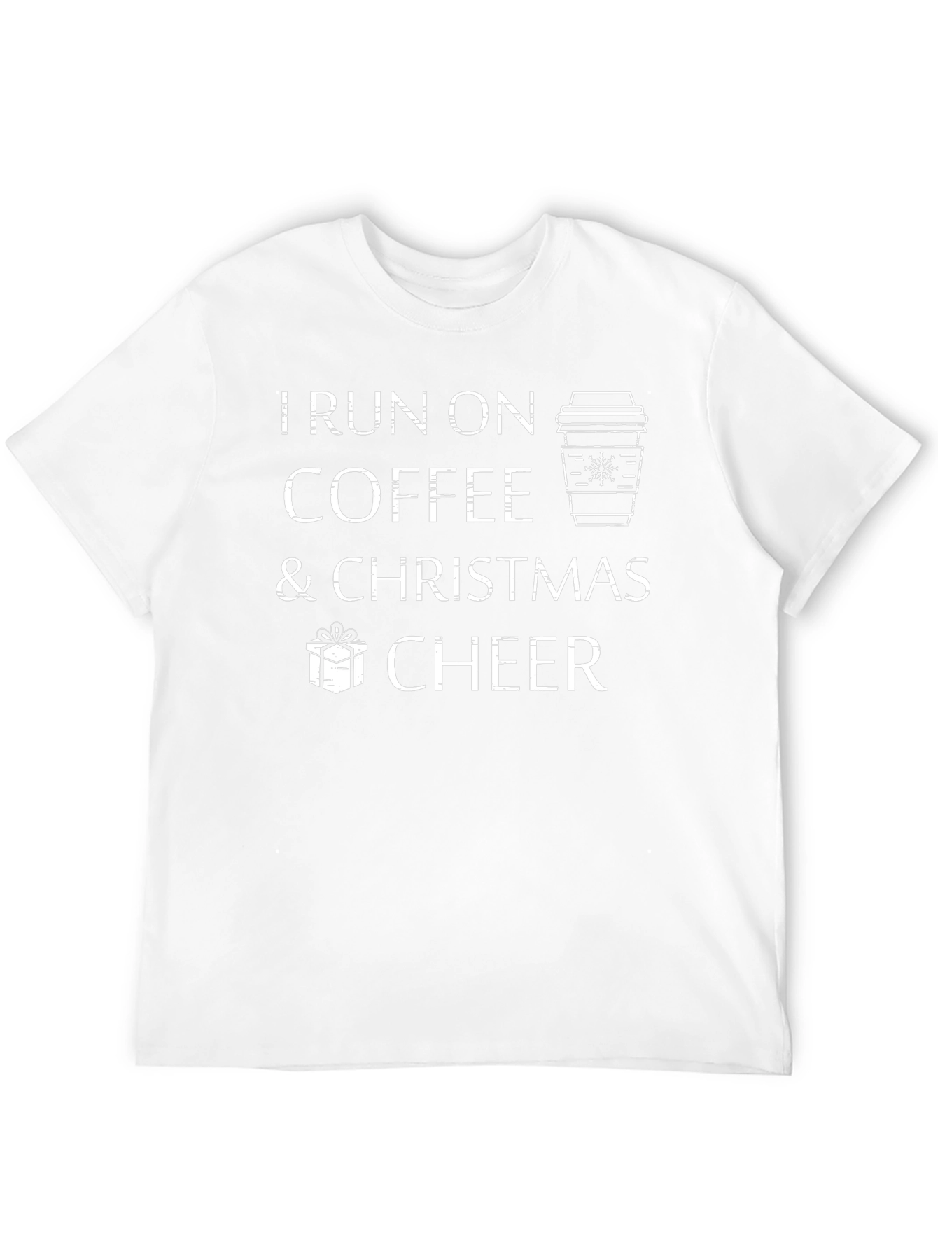 I Run On Coffee & Christmas Cheer Black T-Shirt