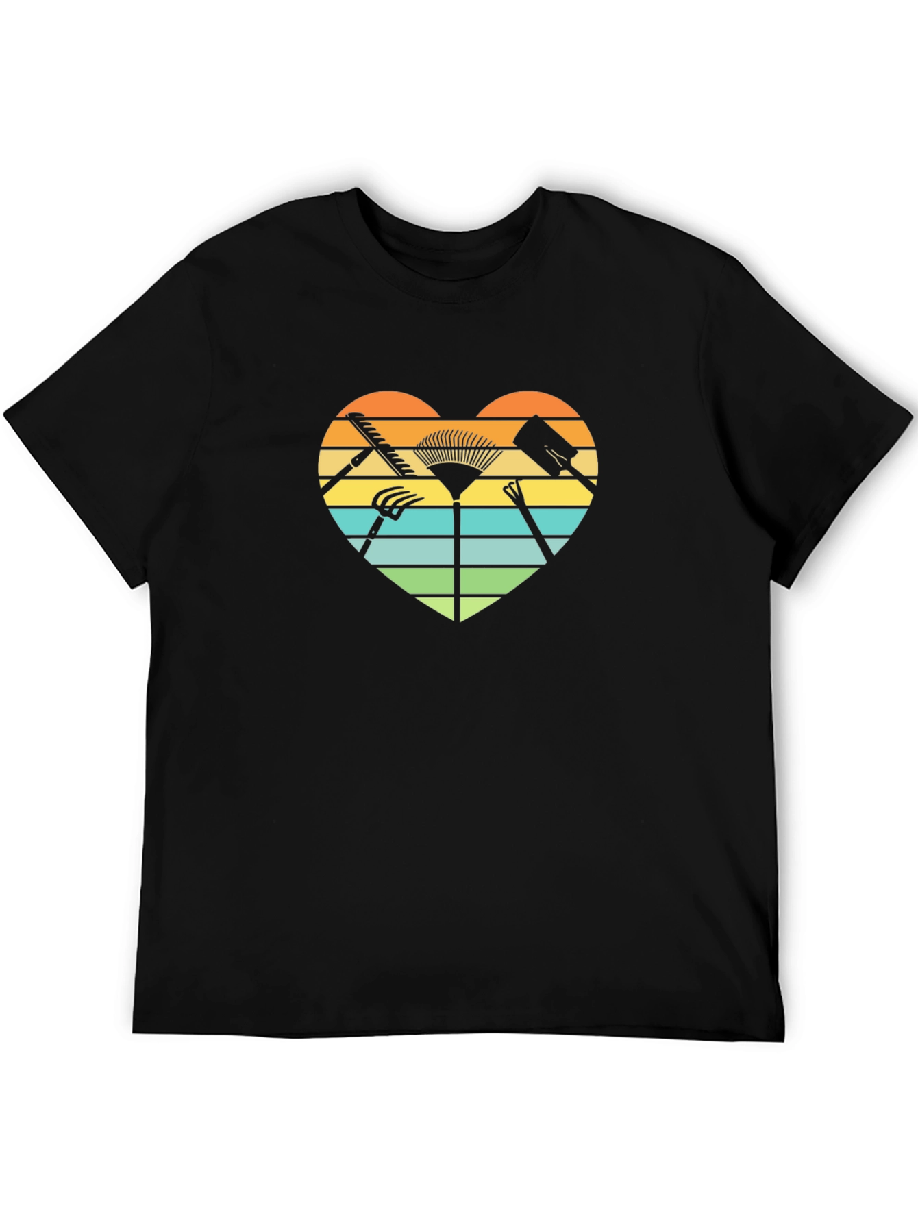 Gardening Heart Graphic Tee - Black