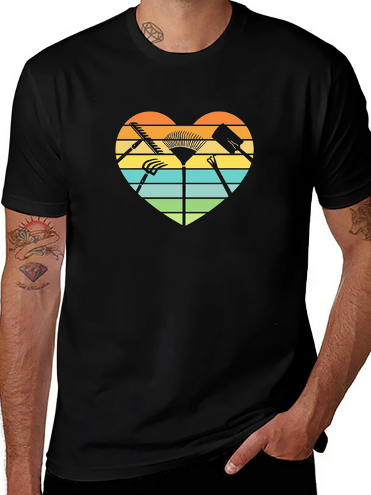 Gardening Heart Graphic Tee - Black