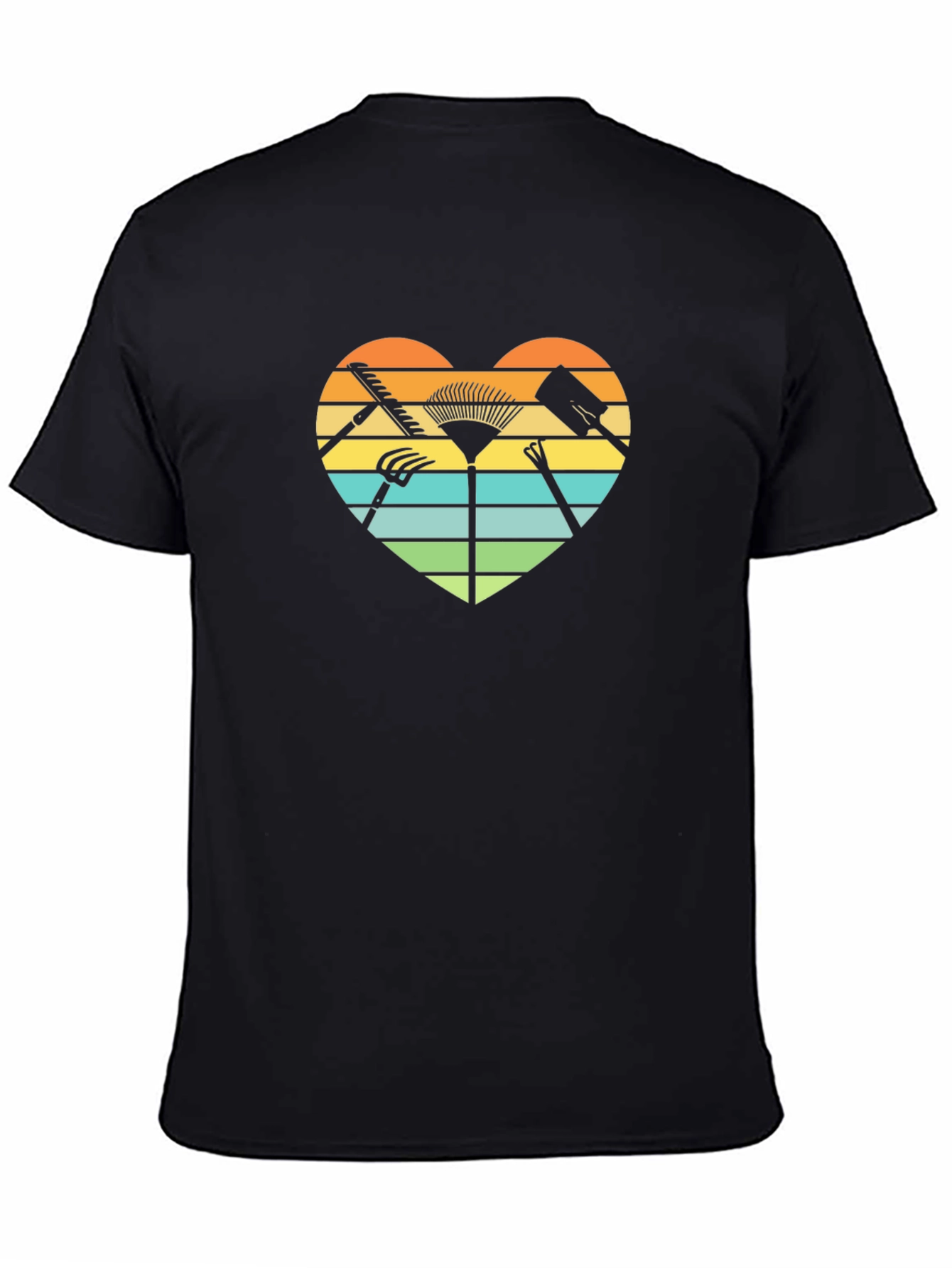 Gardening Heart Graphic Tee - Black