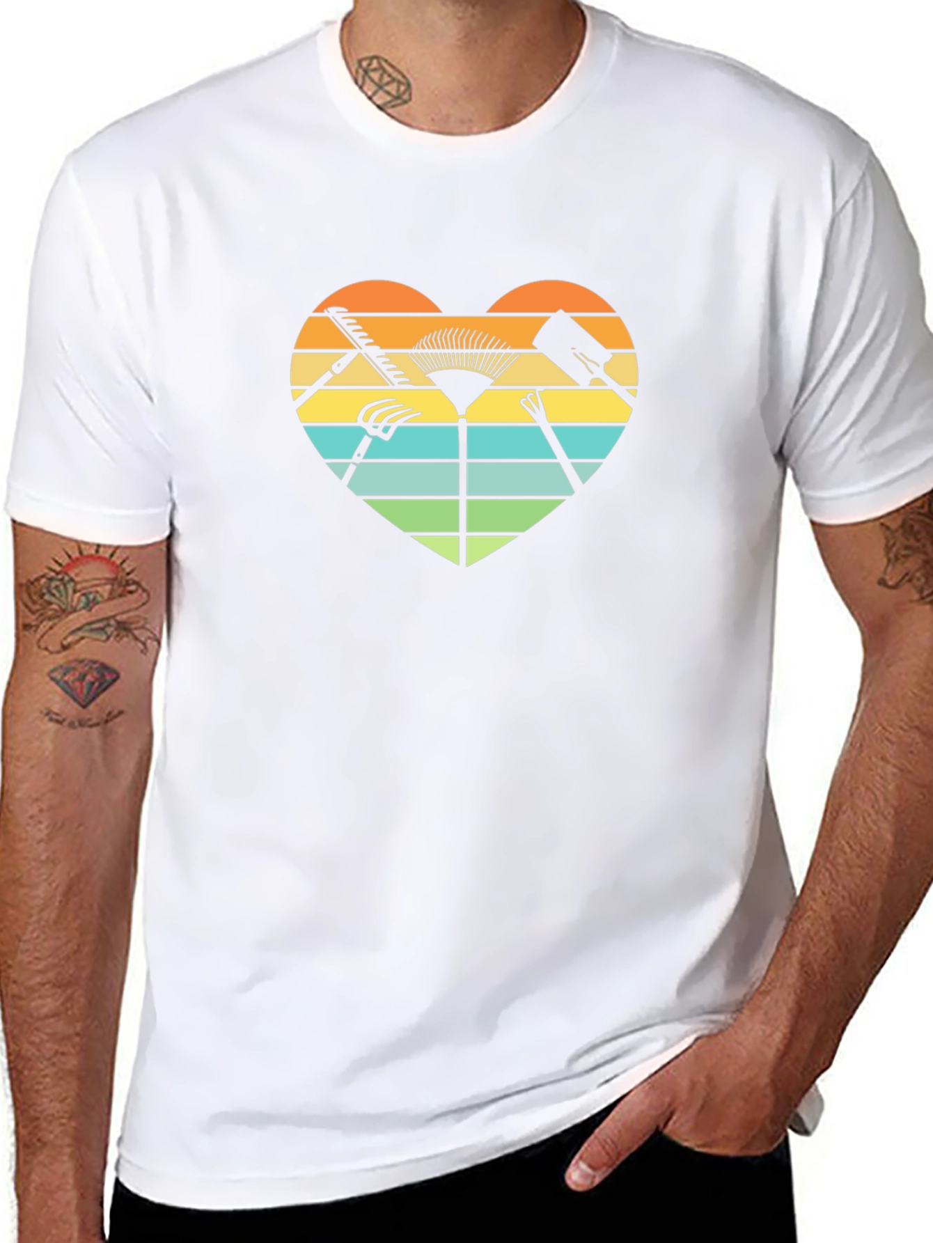 Gardening Heart Graphic Tee - Black