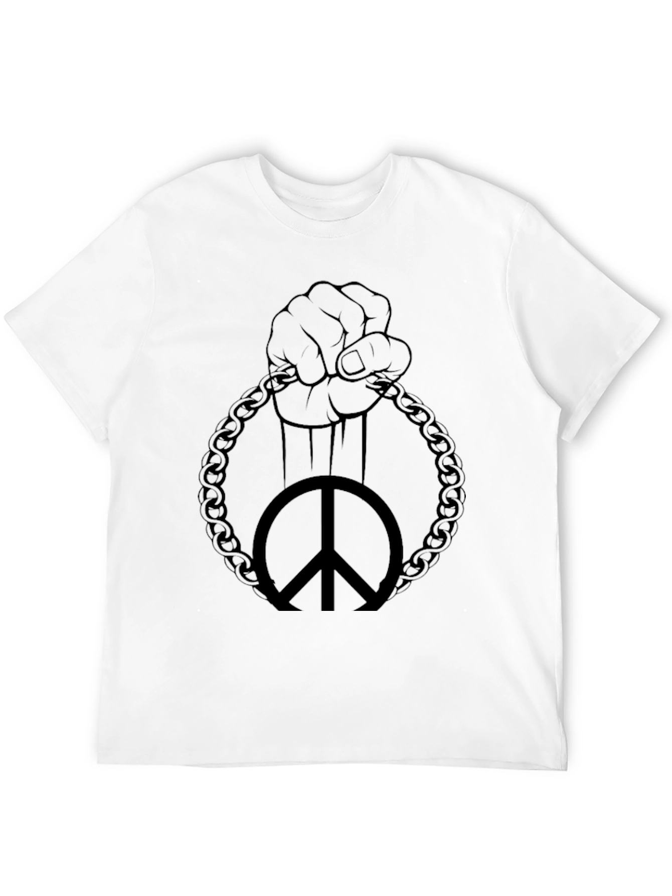 Peace Fist Chain Graphic Tee - Black