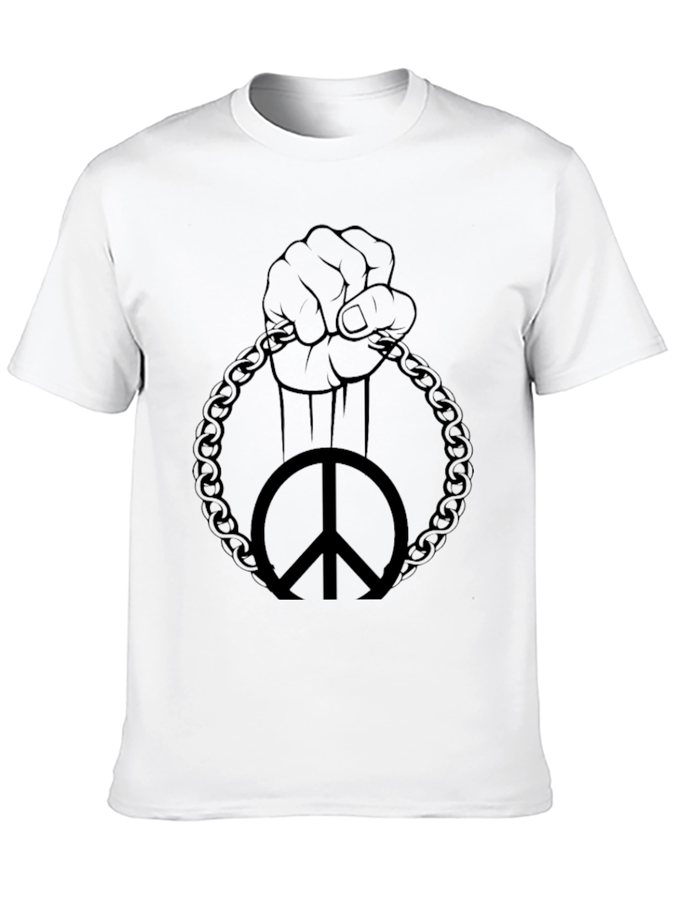 Peace Fist Chain Graphic Tee - Black