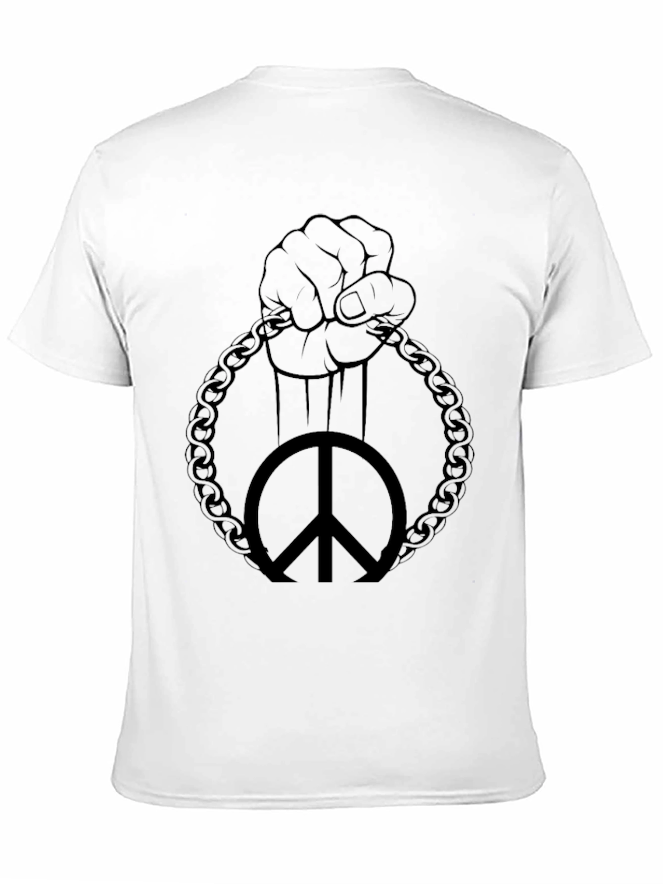 Peace Fist Chain Graphic Tee - Black