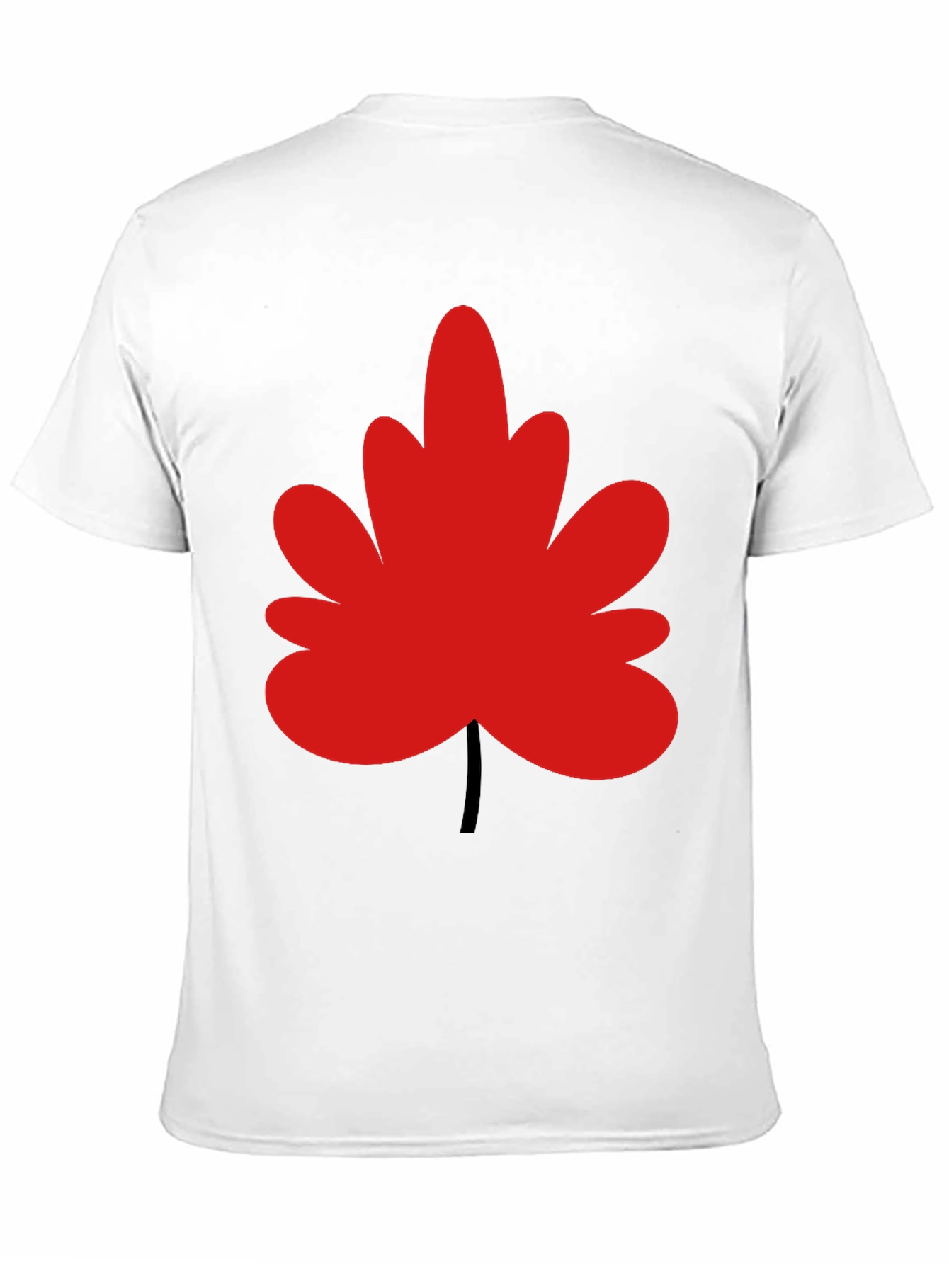 Red Leaf Graphic Black T-Shirt
