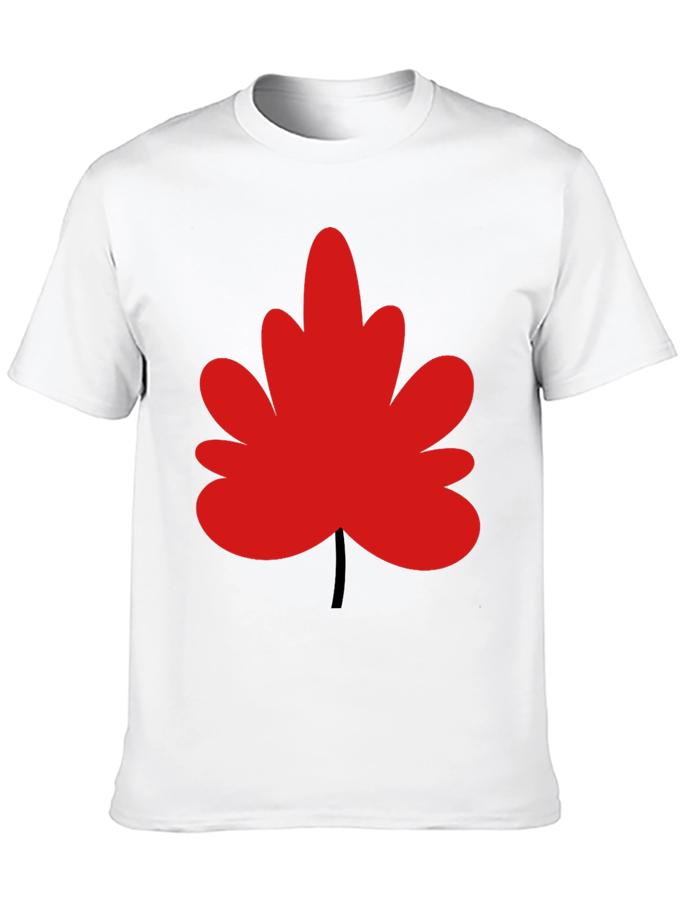 Red Leaf Graphic Black T-Shirt