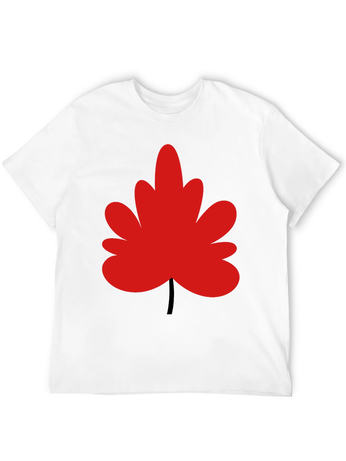 Red Leaf Graphic Black T-Shirt