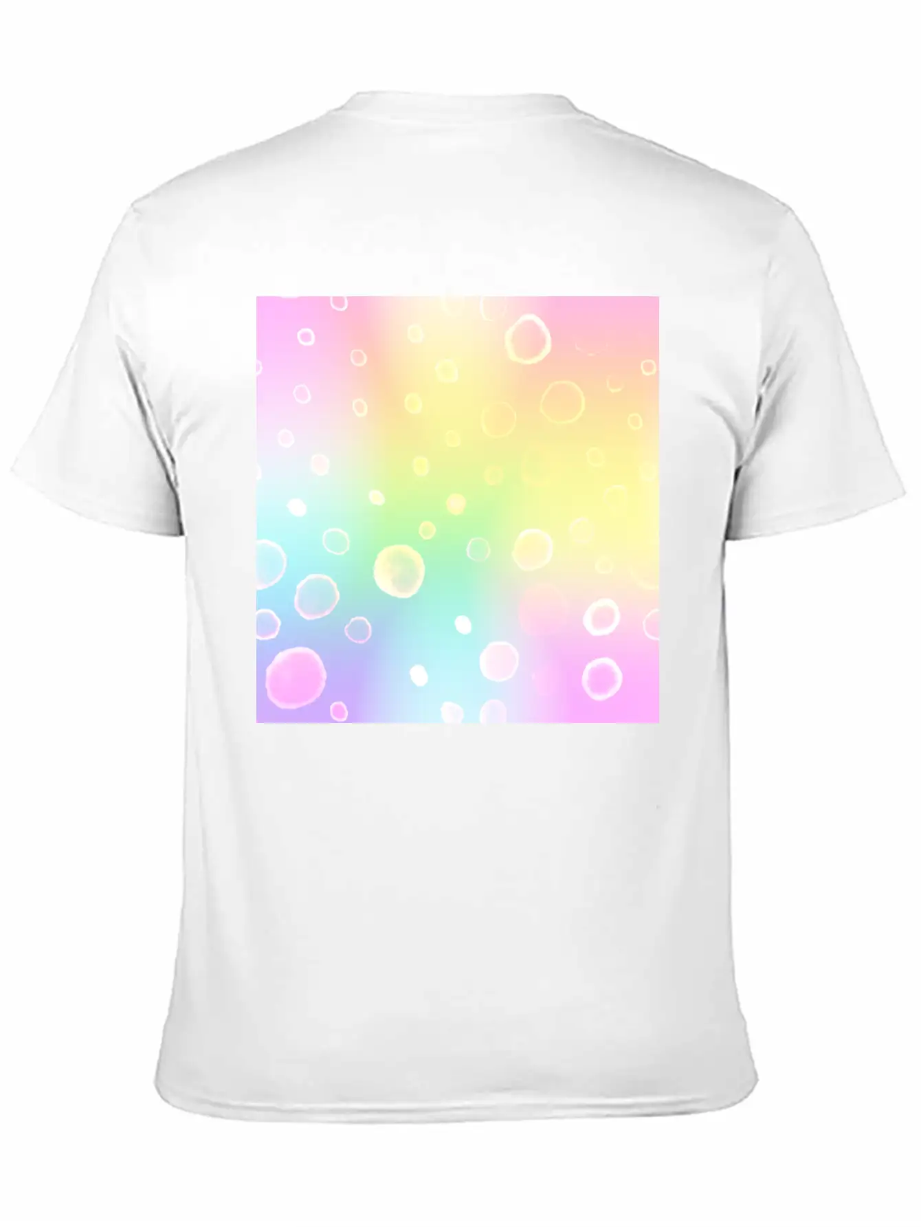 Magical Pastel Rainbow Gradient With Bubbles Basic Graphic T-Shirt – Daily Comfort In Soft Cotton