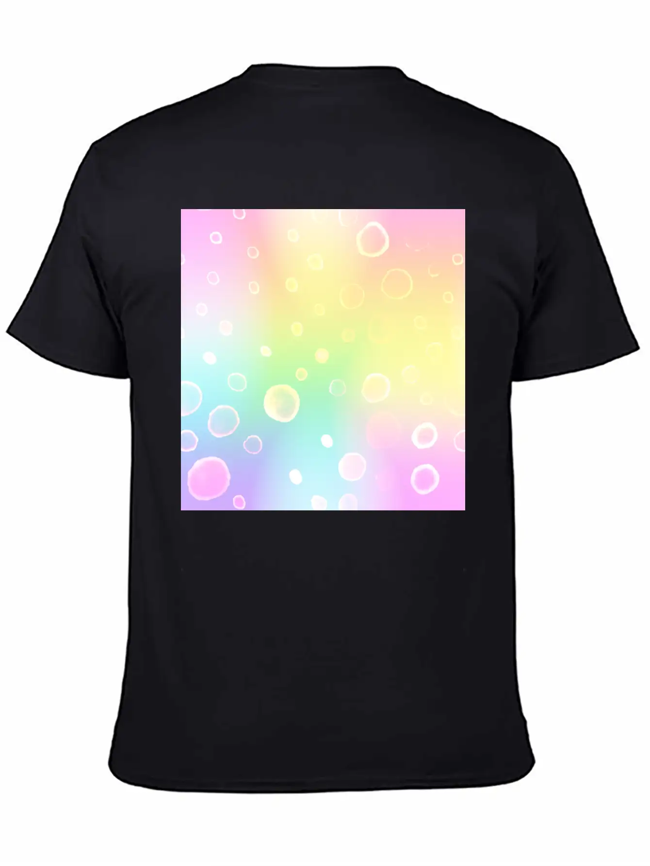 Magical Pastel Rainbow Gradient With Bubbles Basic Graphic T-Shirt – Daily Comfort In Soft Cotton