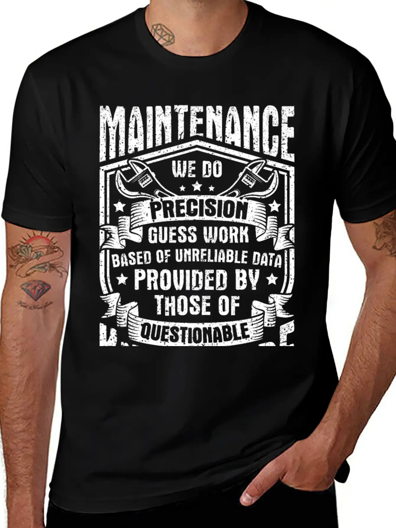 Maintenance We Do Precision Guess Work Unisex Short Sleeve Soft Cotton T-Shirt – Casual Everyday Wear