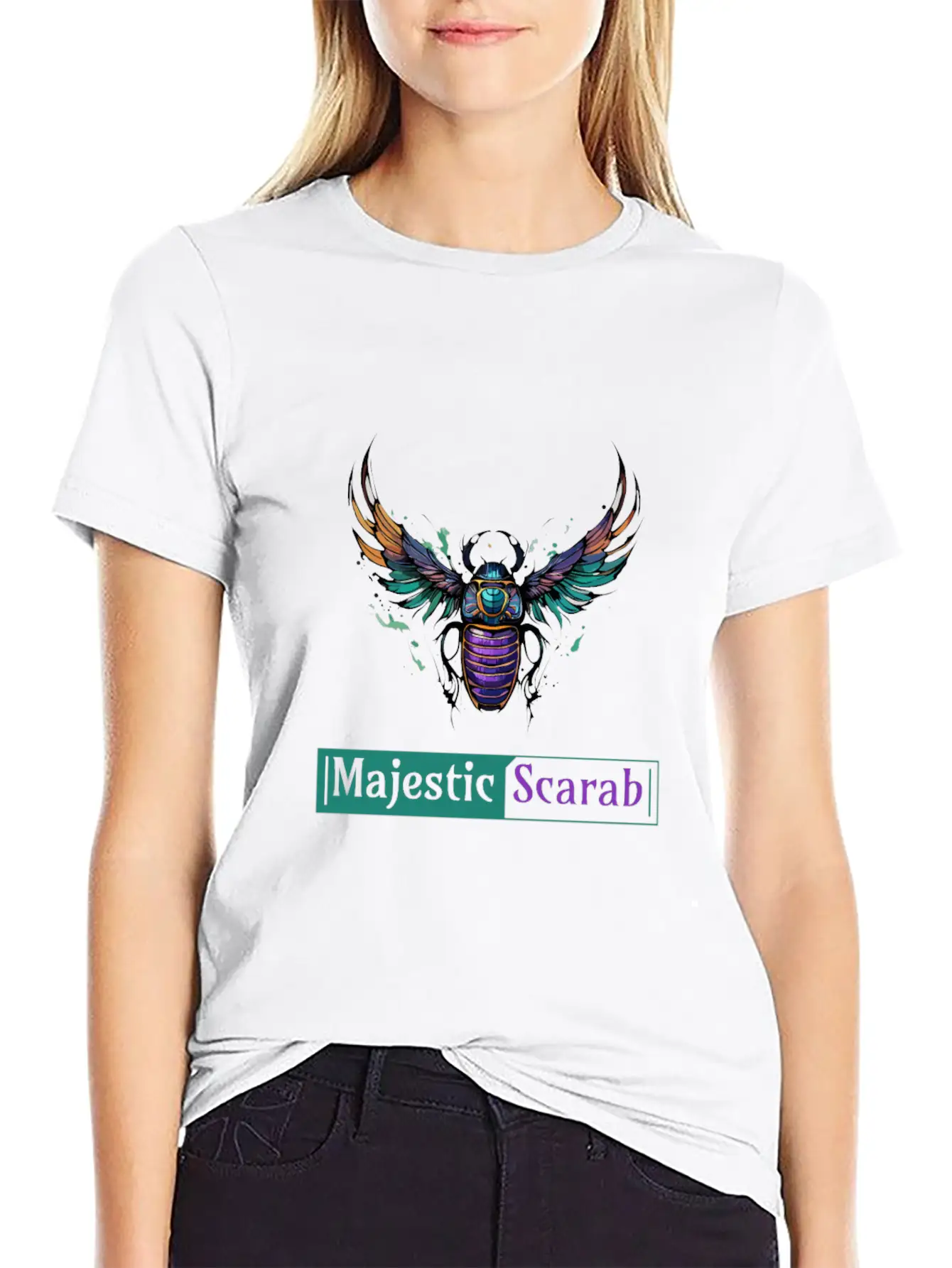 Majestic Scarab - Symbol Of Power And Protection Timeless Short Sleeve Tee – Comfy And Minimalist Design