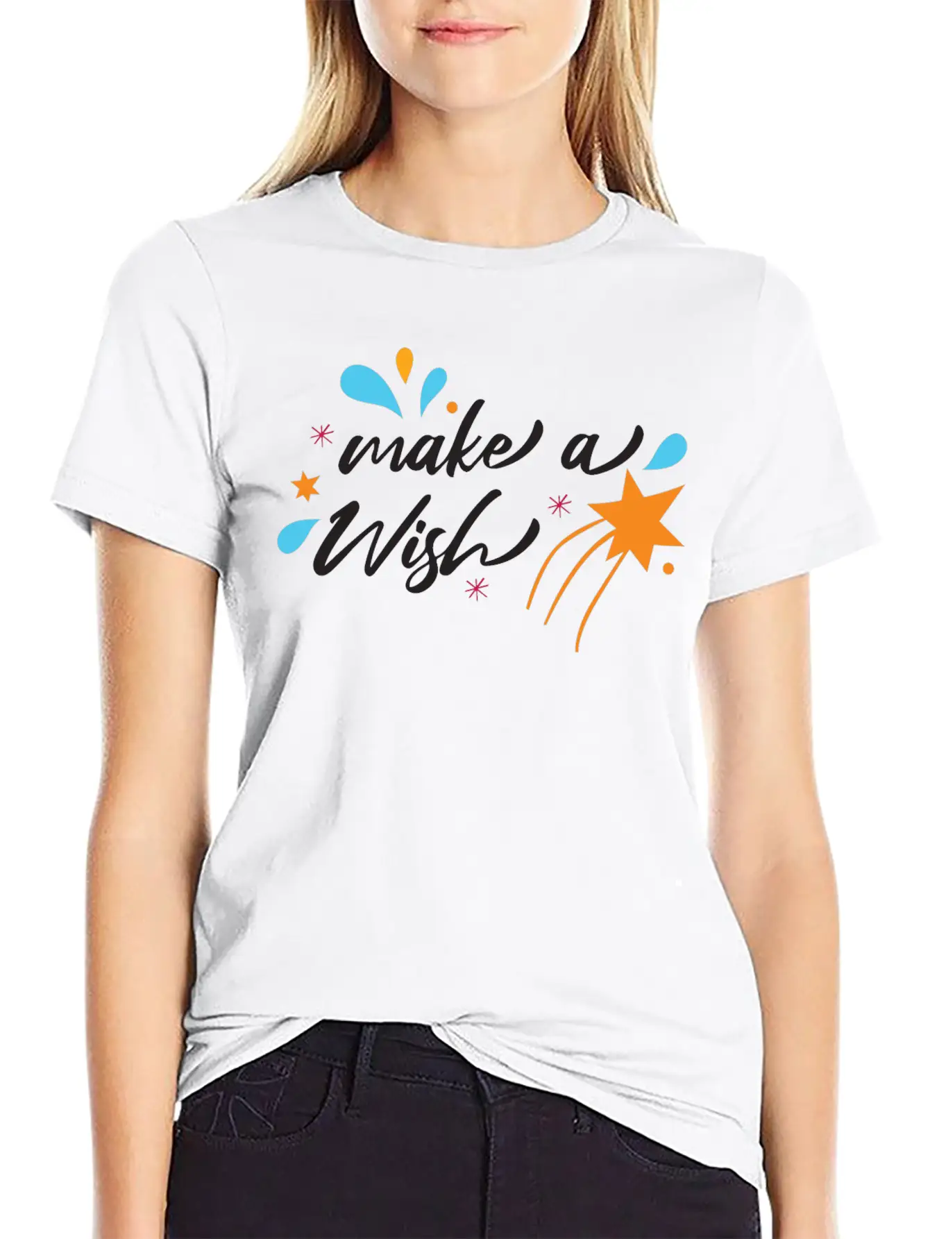 Make A Wish Christmas Modern Festive Holiday Essential Unisex Summer Tee – Soft Cotton Casual Fit