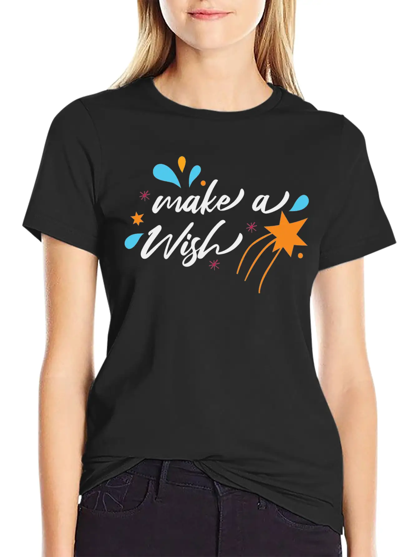Make A Wish Christmas Modern Festive Holiday Essential Unisex Summer Tee – Soft Cotton Casual Fit