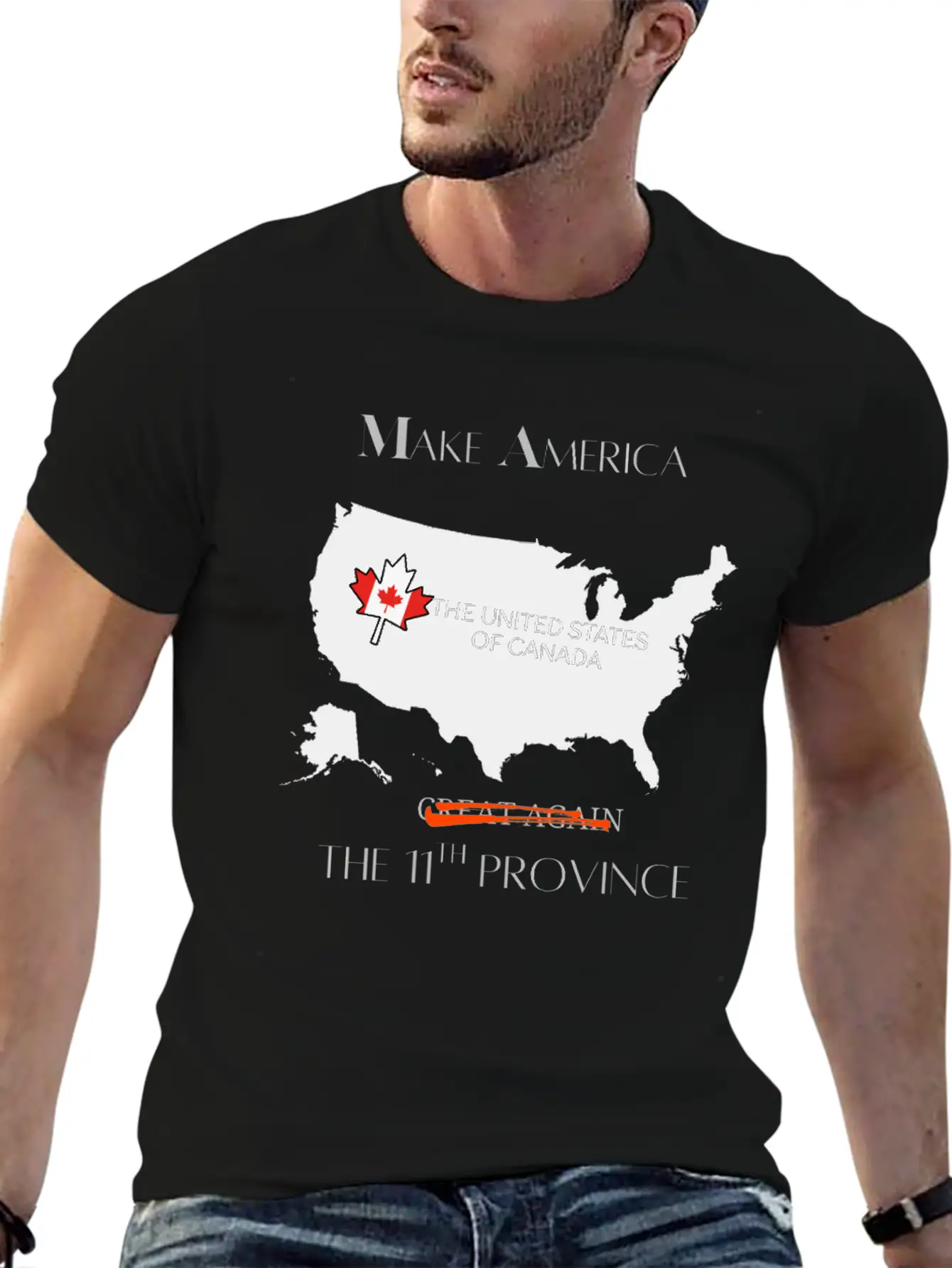 Make America The 11th Province The US Of Canada Unisex Short Sleeve Soft Cotton T-Shirt – Casual Everyday Wear