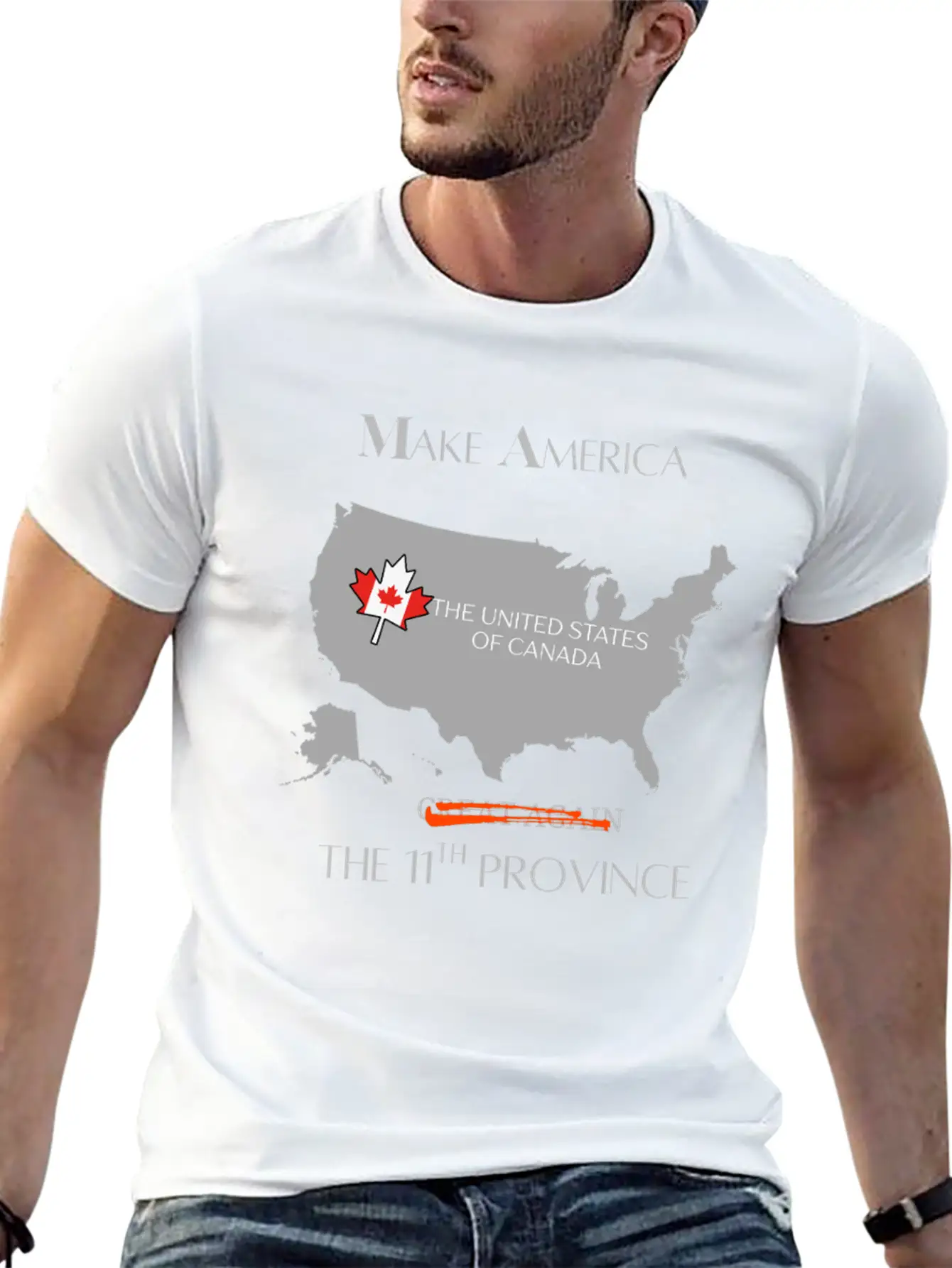 Make America The 11th Province The US Of Canada Unisex Short Sleeve Soft Cotton T-Shirt – Casual Everyday Wear