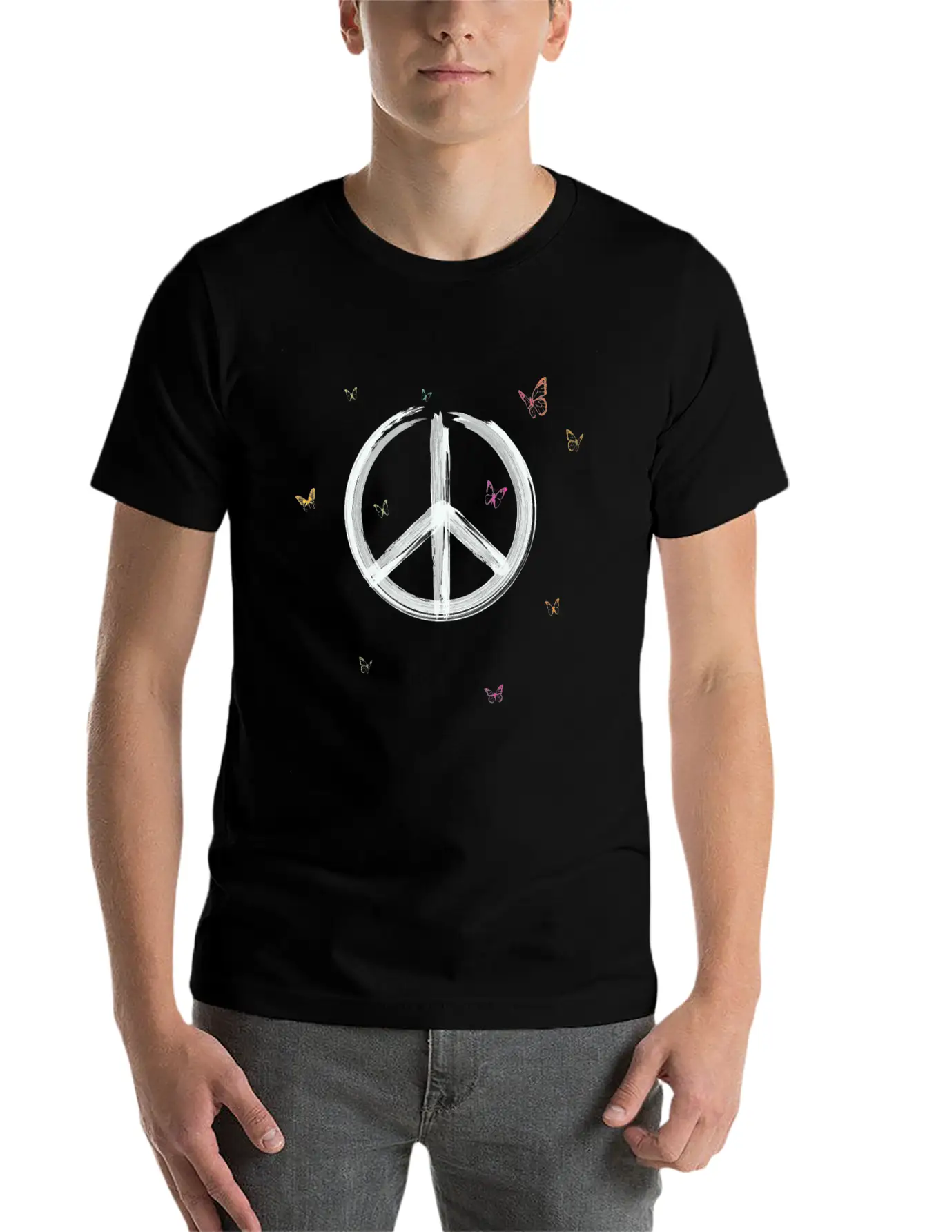 Make Peace Not War - Peace Sign Logo Basic Graphic T-Shirt – Daily Comfort In Soft Cotton