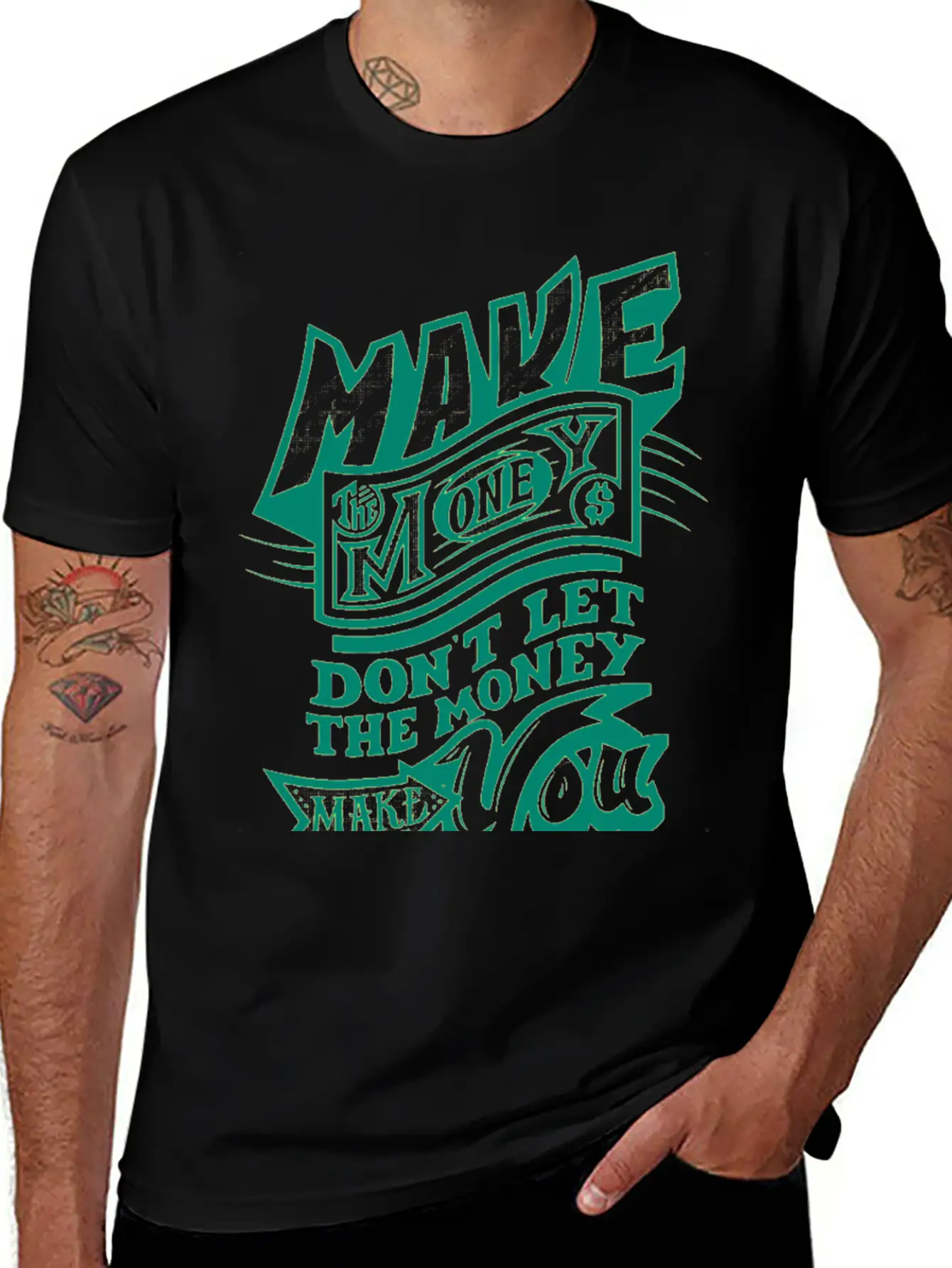 MAKE THE MONEY DONT LET THE MONEY MAKE YOU Unisex Short Sleeve Soft Cotton T-Shirt – Casual Everyday Wear