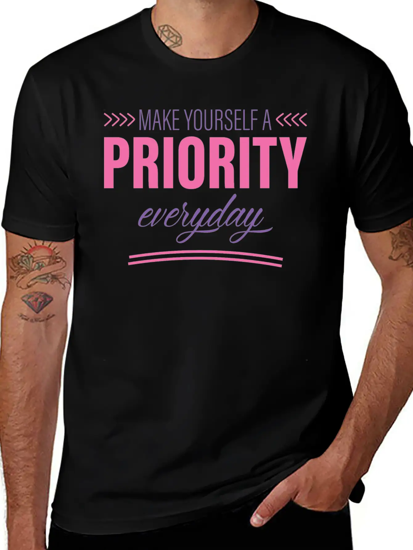 Make Yourself A Priority Everyday 2 Unisex Short Sleeve Soft Cotton T-Shirt – Casual Everyday Wear