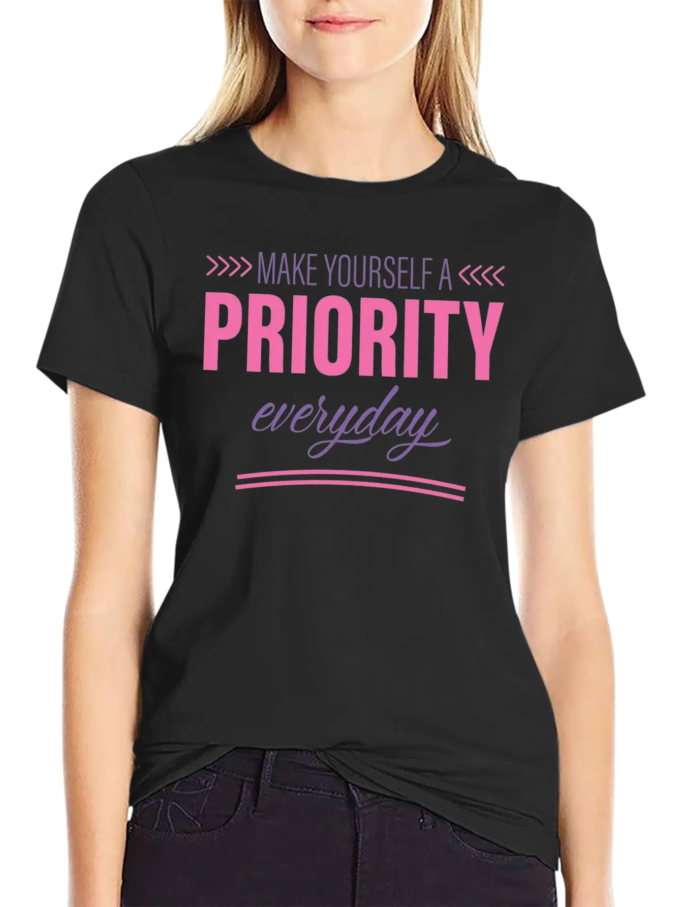 Make Yourself A Priority Everyday 2 Unisex Short Sleeve Soft Cotton T-Shirt – Casual Everyday Wear