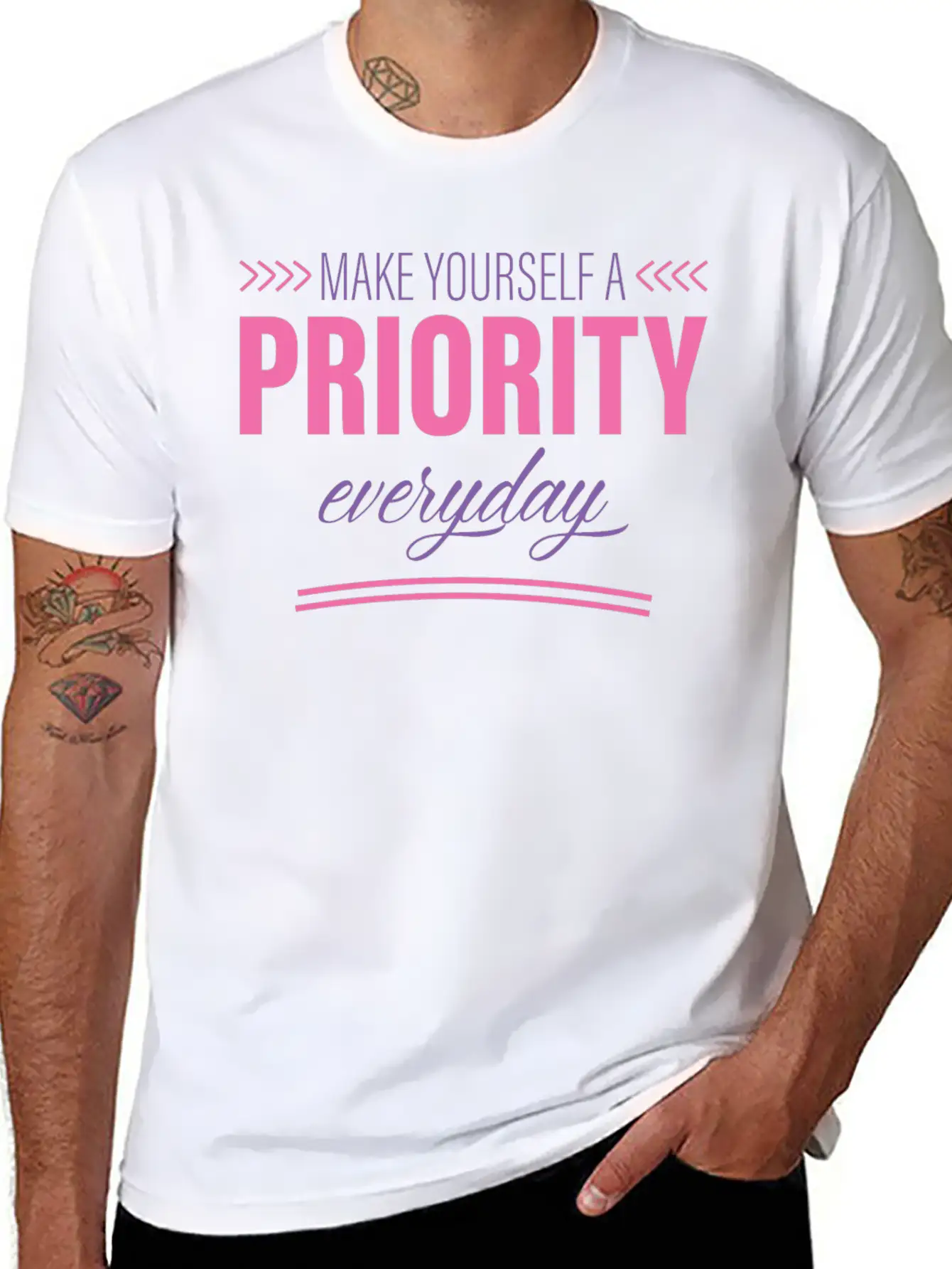 Make Yourself A Priority Everyday 2 Unisex Short Sleeve Soft Cotton T-Shirt – Casual Everyday Wear
