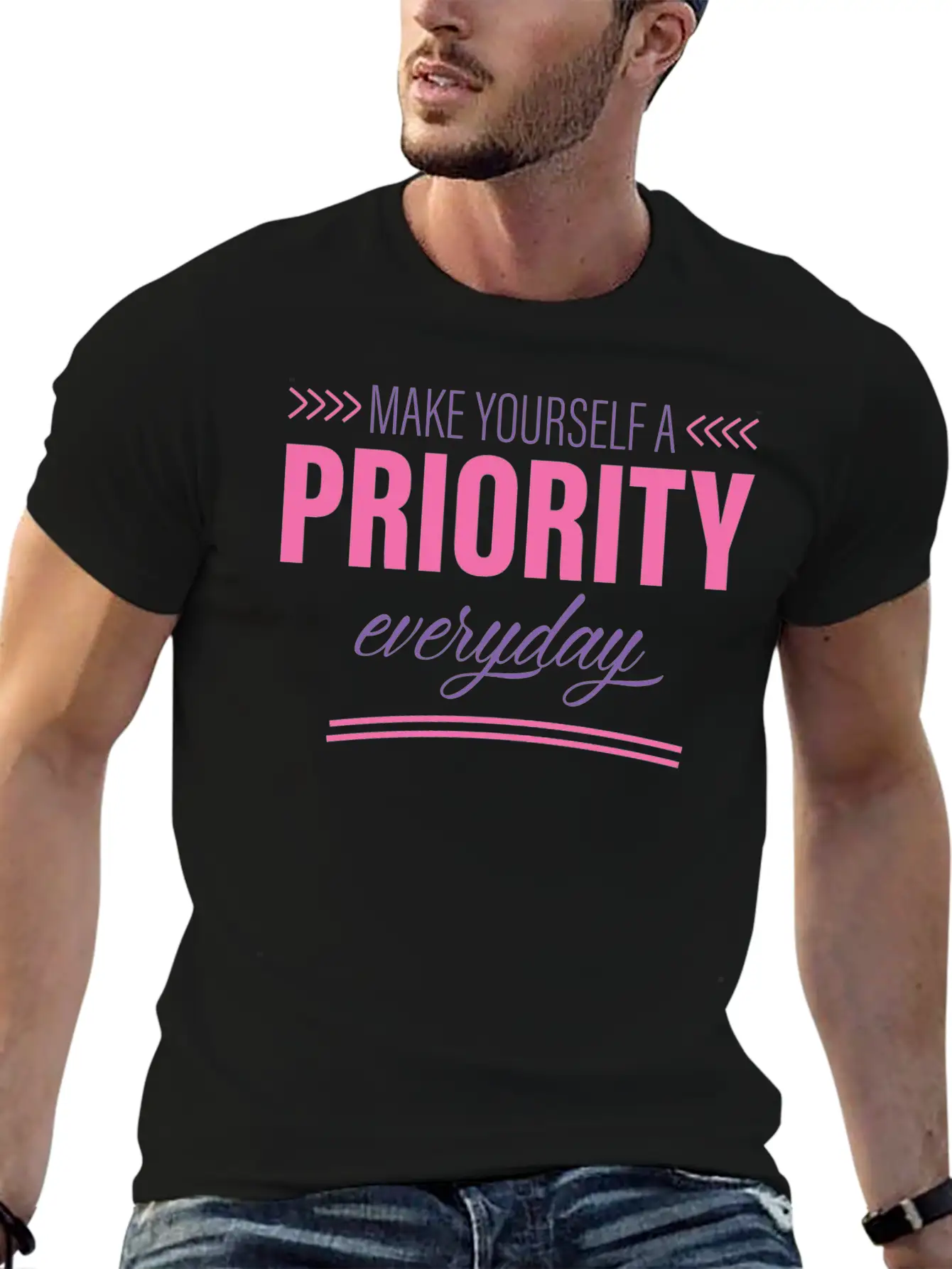 Make Yourself A Priority Everyday 2 Unisex Short Sleeve Soft Cotton T-Shirt – Casual Everyday Wear