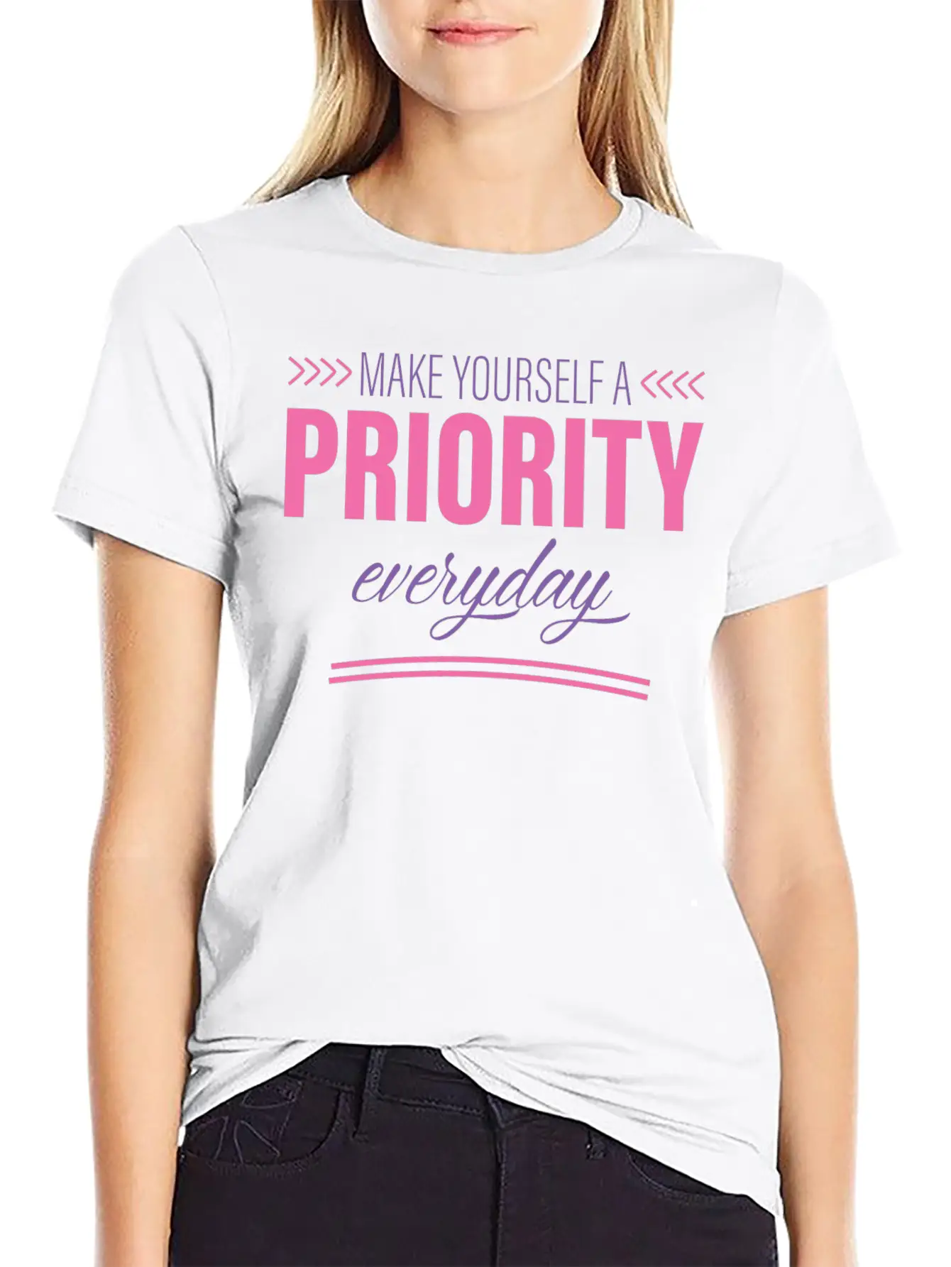 Make Yourself A Priority Everyday 2 Unisex Short Sleeve Soft Cotton T-Shirt – Casual Everyday Wear