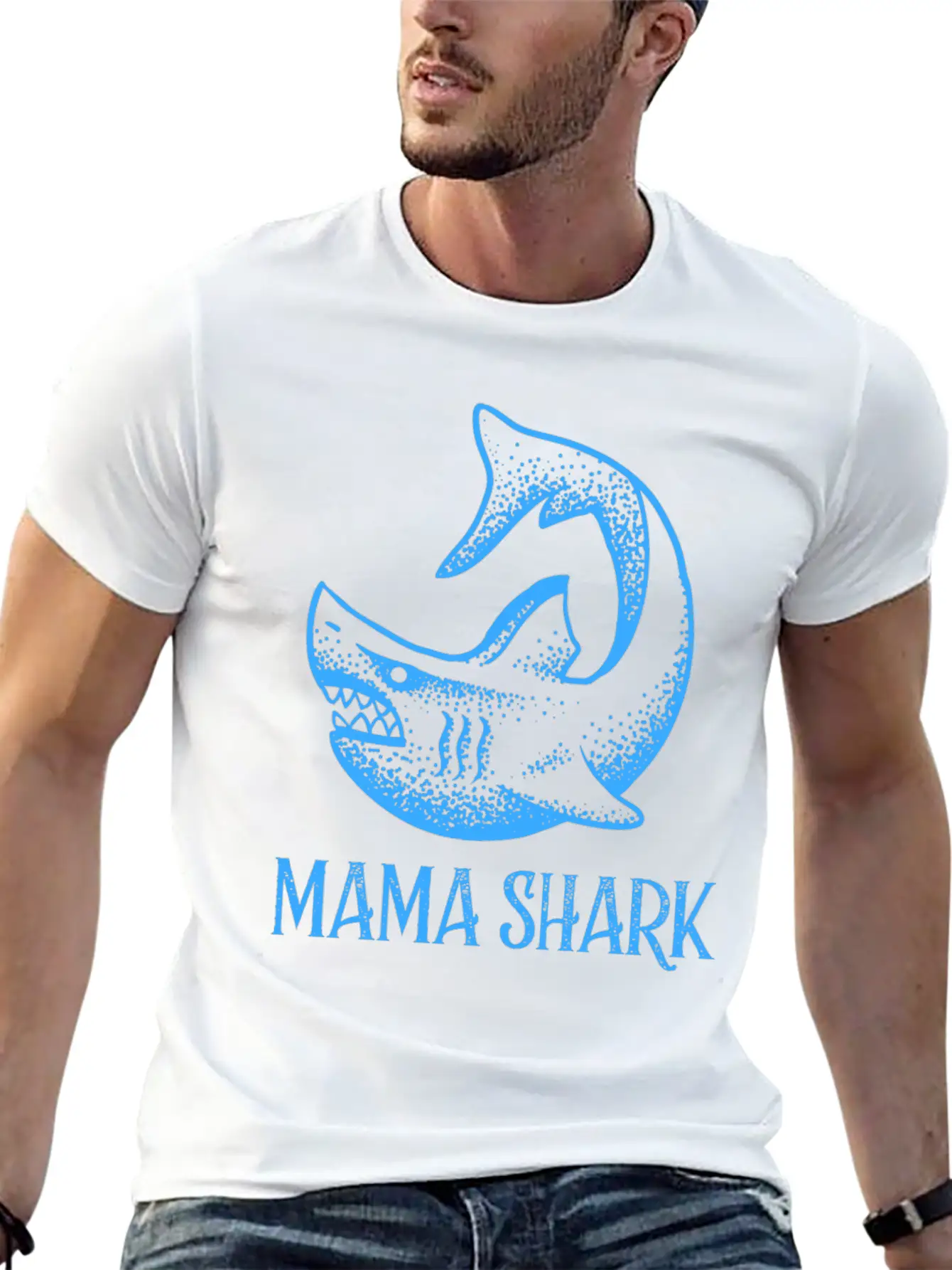 Mama Shark Comfortable Minimalist Graphic Tee – Summer Style Essential