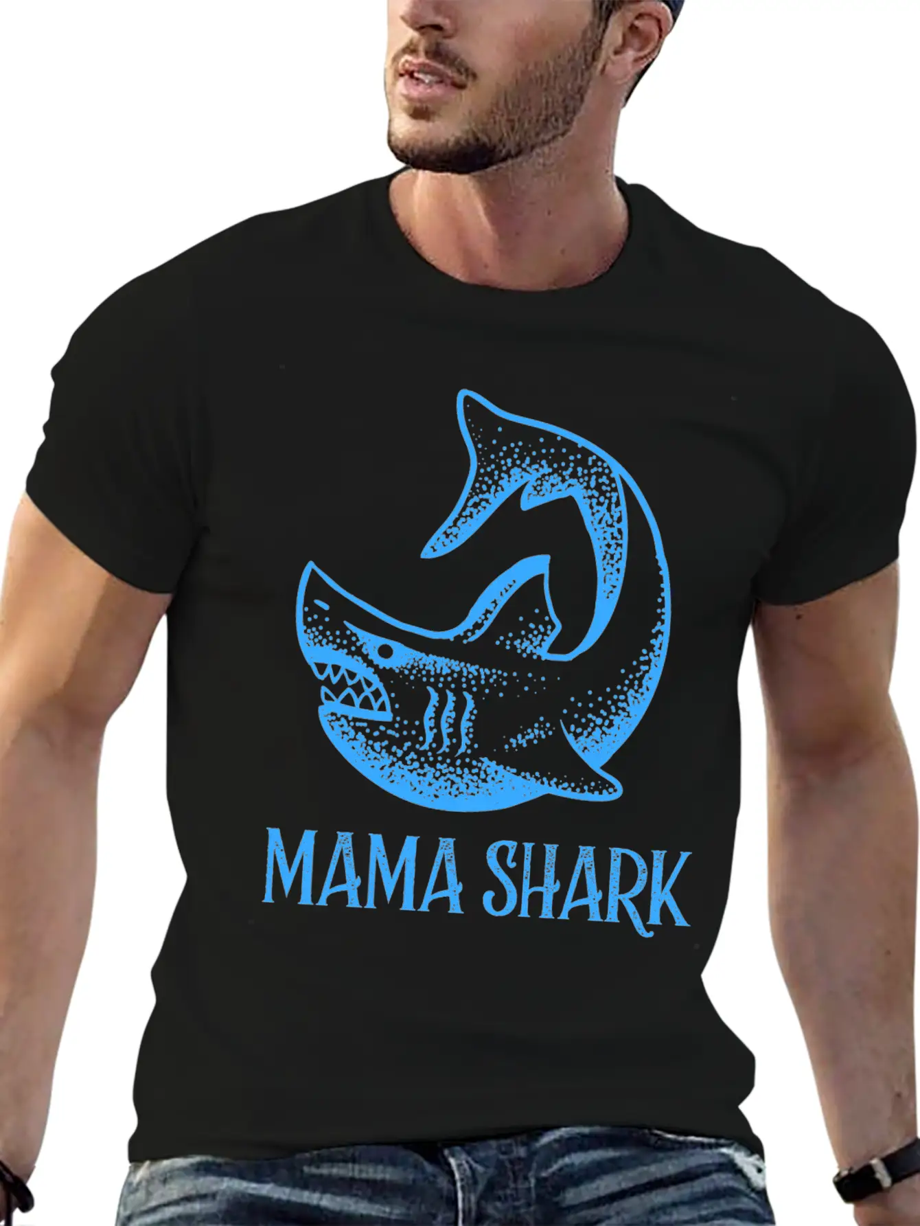 Mama Shark Comfortable Minimalist Graphic Tee – Summer Style Essential
