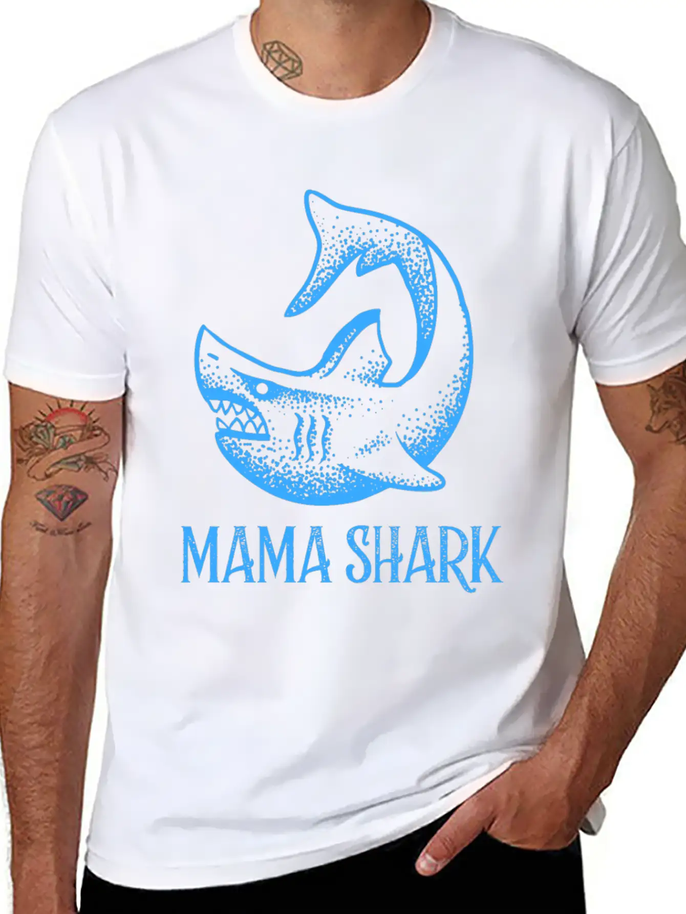 Mama Shark Comfortable Minimalist Graphic Tee – Summer Style Essential