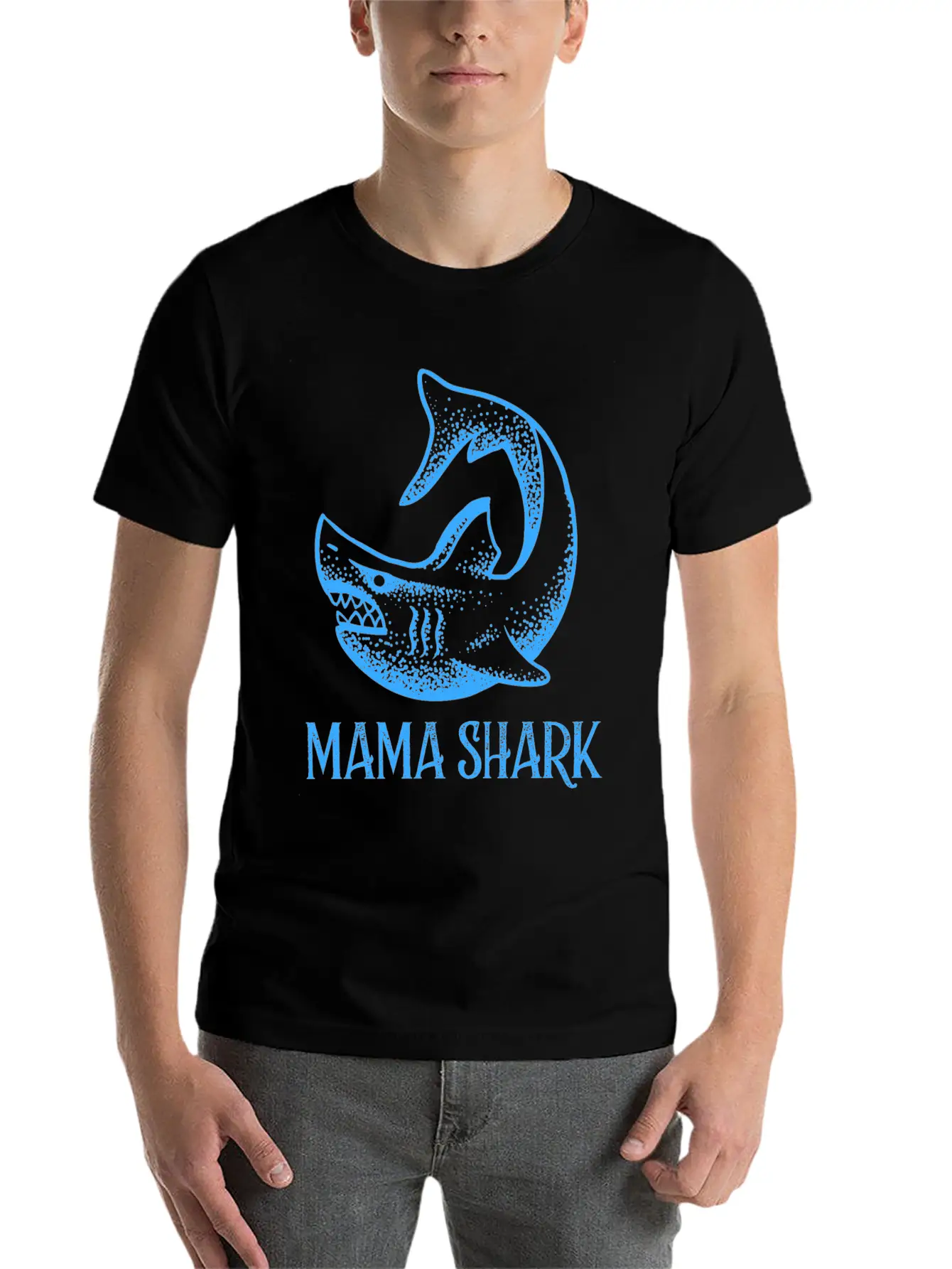 Mama Shark Comfortable Minimalist Graphic Tee – Summer Style Essential