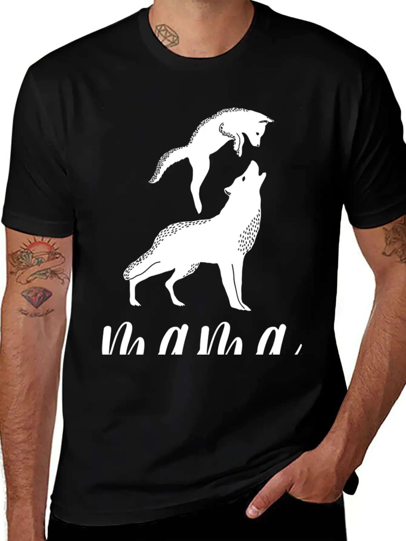 Mama Wolf Baby Wolf Love Mom And Kids Mothers Day Unisex Short Sleeve Soft Cotton T-Shirt – Casual Everyday Wear