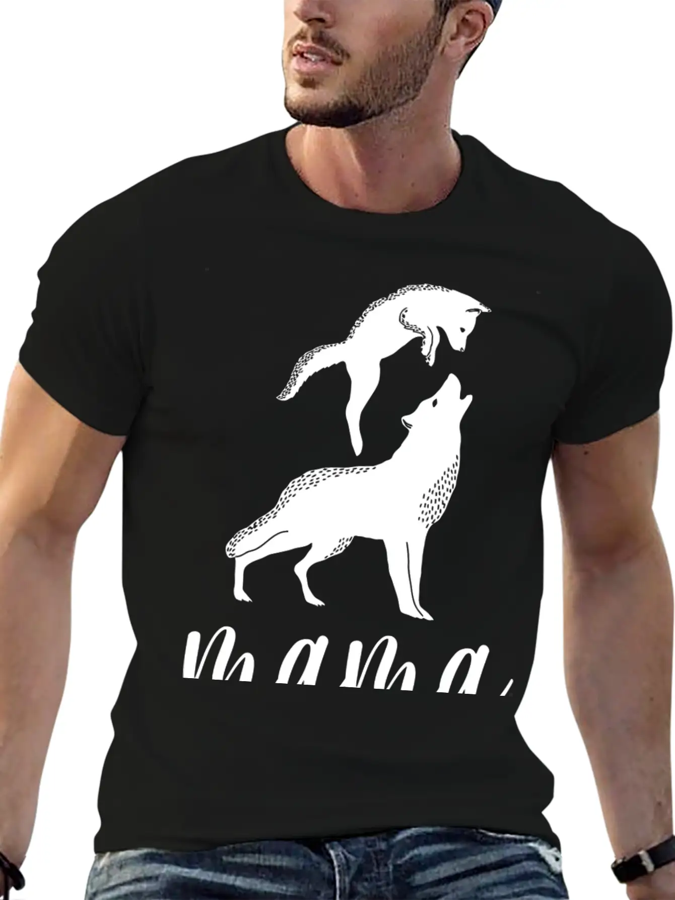 Mama Wolf Baby Wolf Love Mom And Kids Mothers Day Unisex Short Sleeve Soft Cotton T-Shirt – Casual Everyday Wear