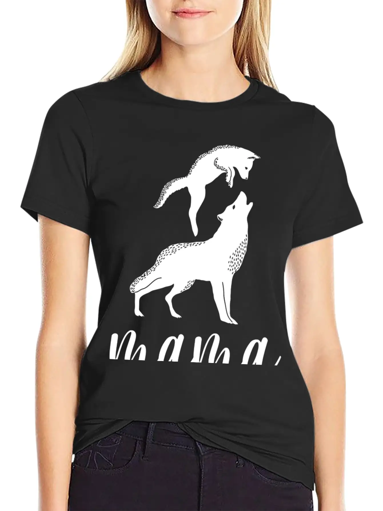 Mama Wolf Baby Wolf Love Mom And Kids Mothers Day Unisex Short Sleeve Soft Cotton T-Shirt – Casual Everyday Wear