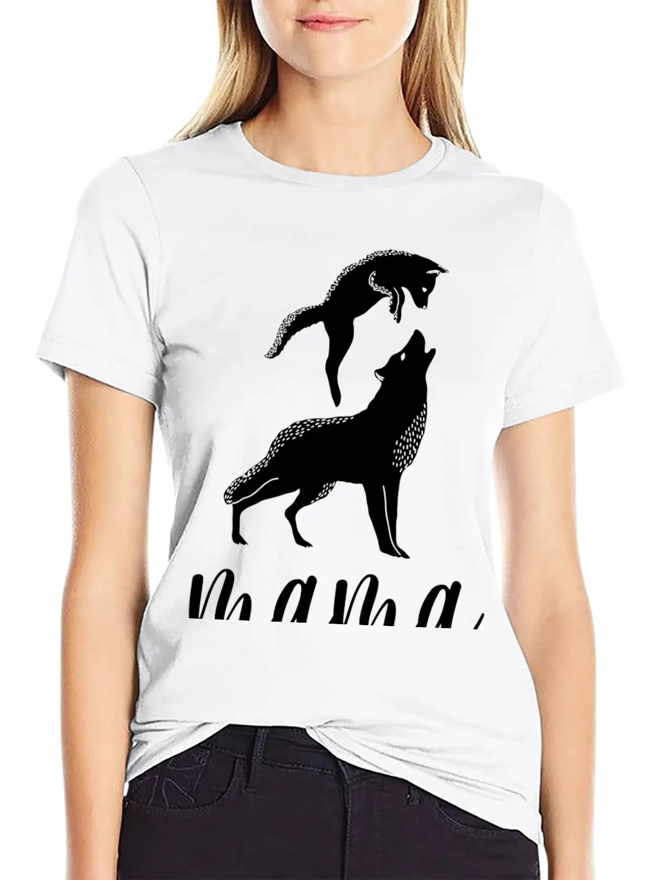 Mama Wolf Baby Wolf Love Mom And Kids Mothers Day Unisex Short Sleeve Soft Cotton T-Shirt – Casual Everyday Wear