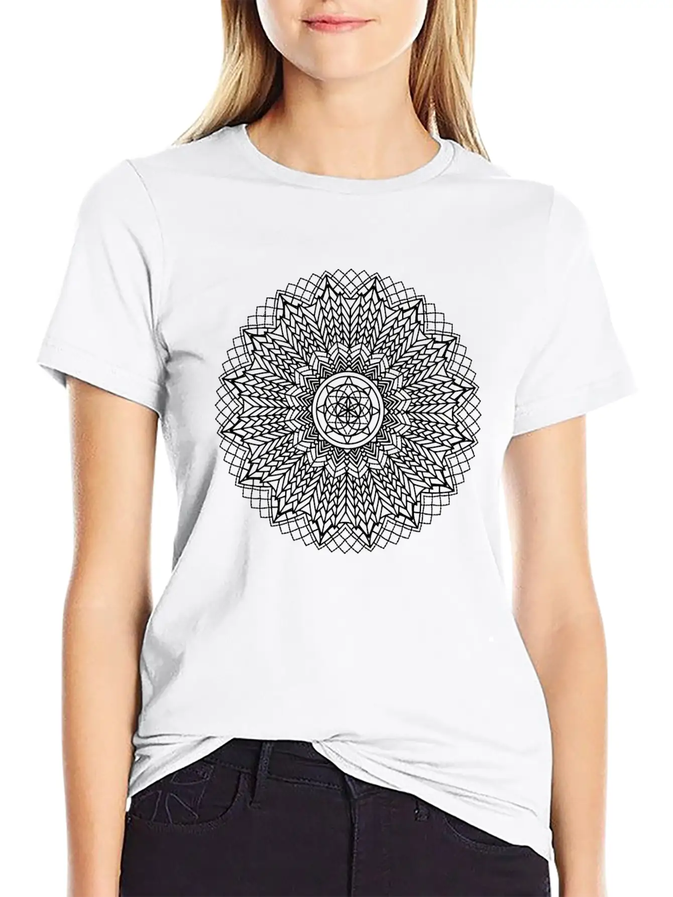 Mandala 04 White Basic Graphic T-Shirt – Daily Comfort In Soft Cotton