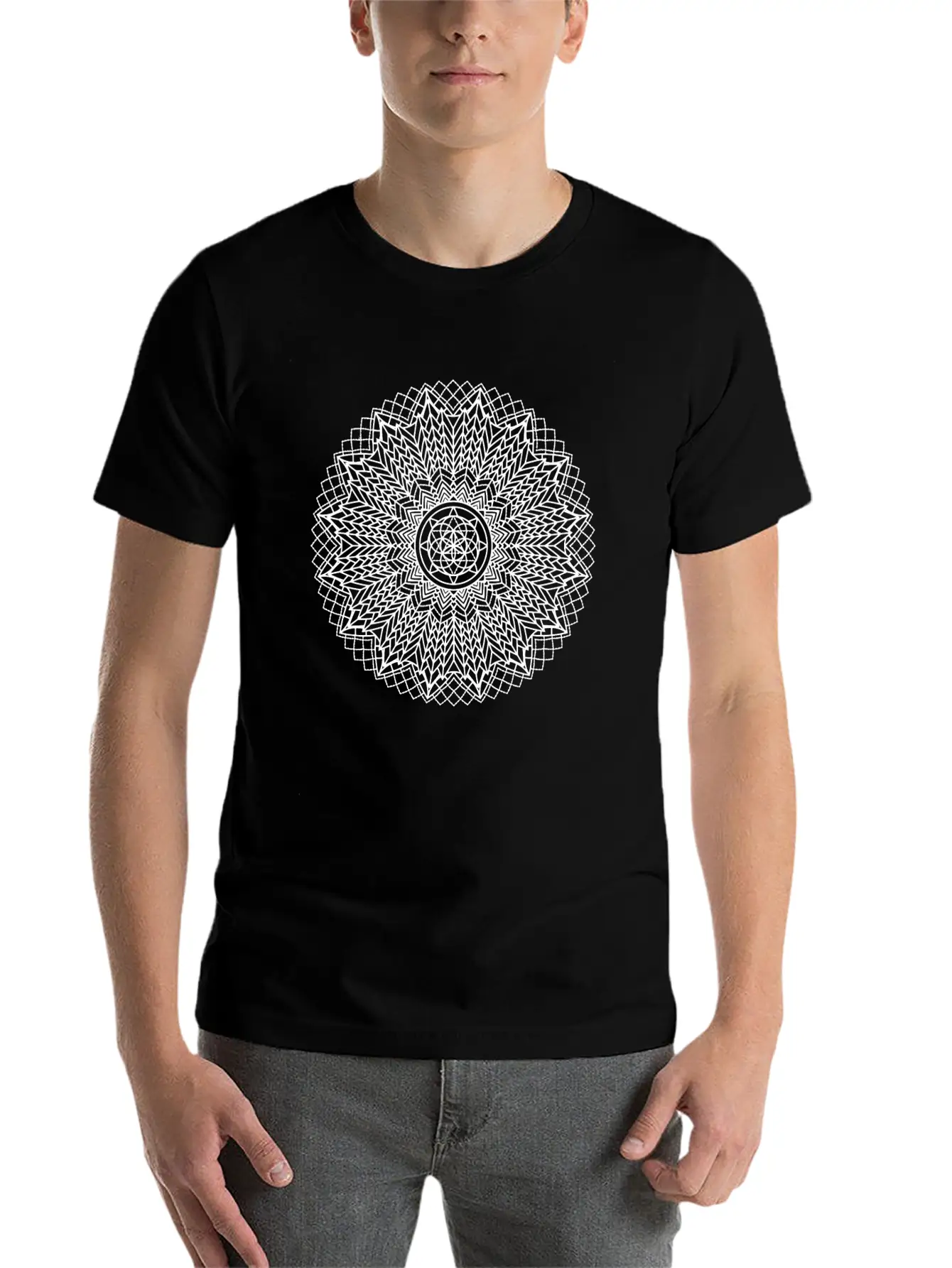 Mandala 04 White Basic Graphic T-Shirt – Daily Comfort In Soft Cotton