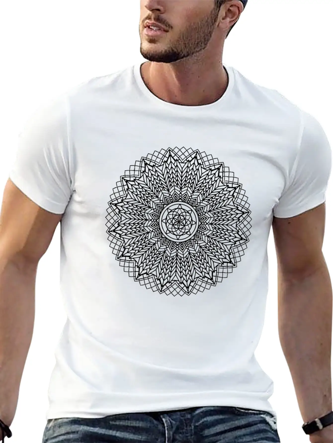 Mandala 04 White Basic Graphic T-Shirt – Daily Comfort In Soft Cotton