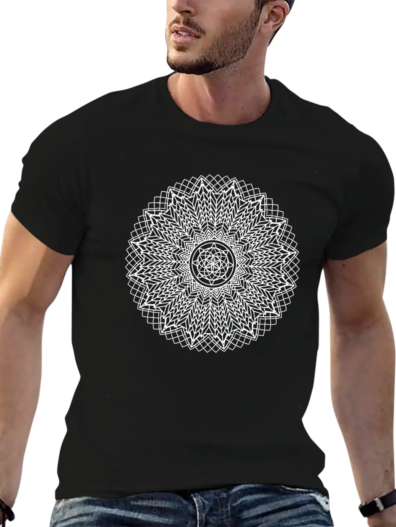 Mandala 04 White Basic Graphic T-Shirt – Daily Comfort In Soft Cotton