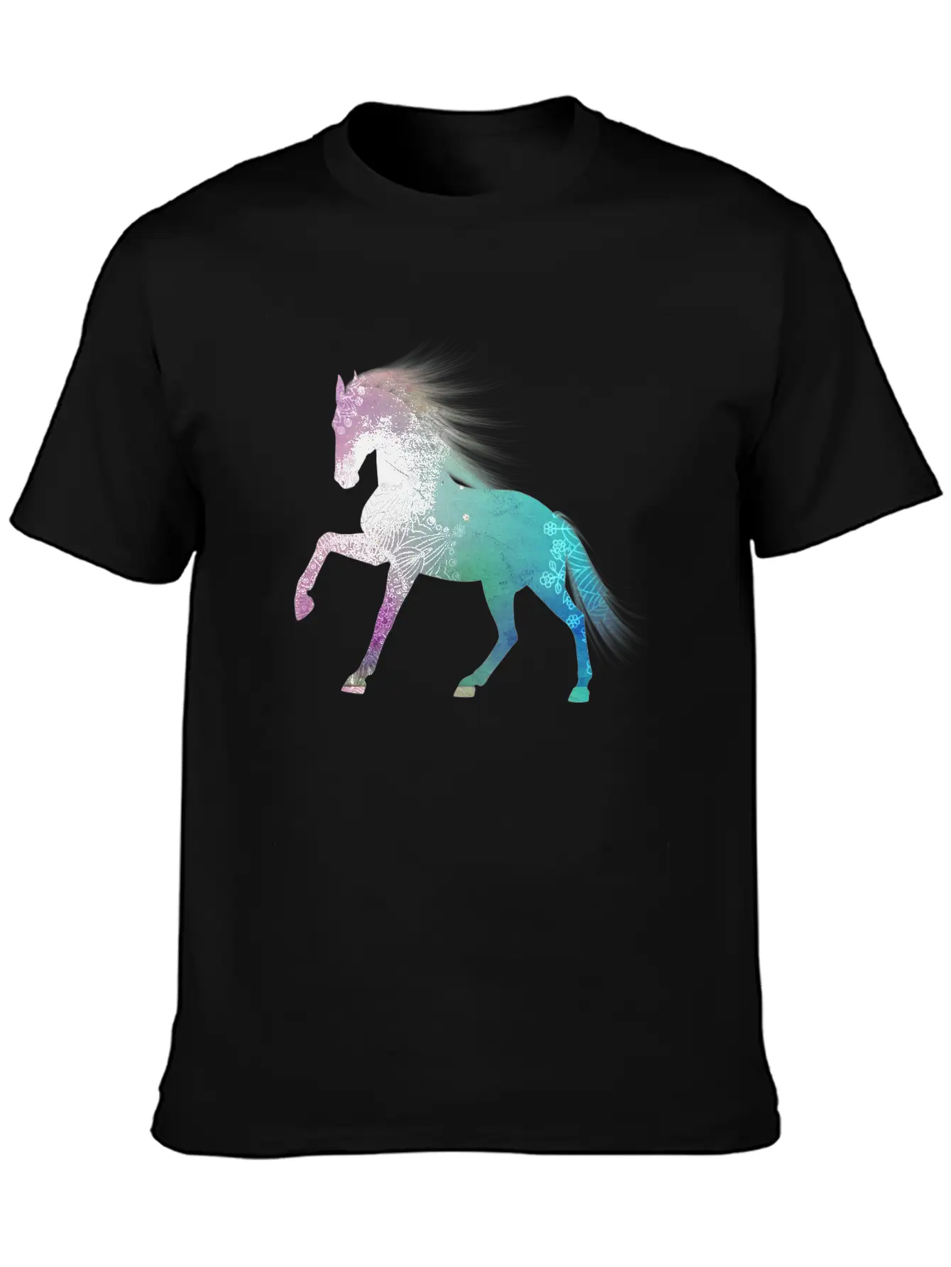 Mandala Horse Unisex Short Sleeve Soft Cotton T-Shirt – Casual Everyday Wear