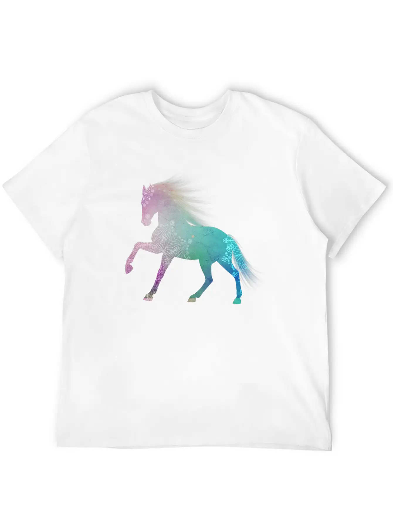 Mandala Horse Unisex Short Sleeve Soft Cotton T-Shirt – Casual Everyday Wear