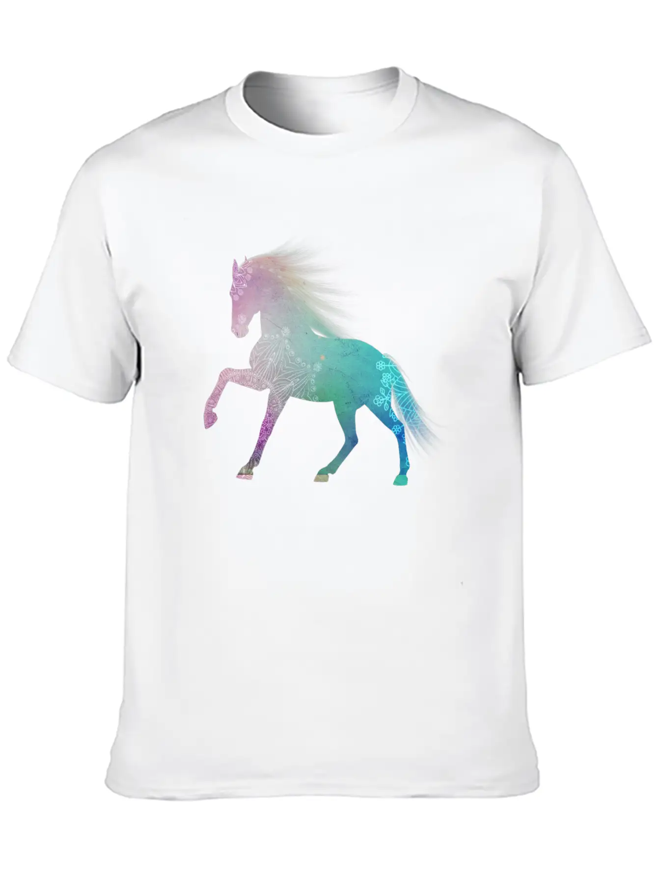 Mandala Horse Unisex Short Sleeve Soft Cotton T-Shirt – Casual Everyday Wear